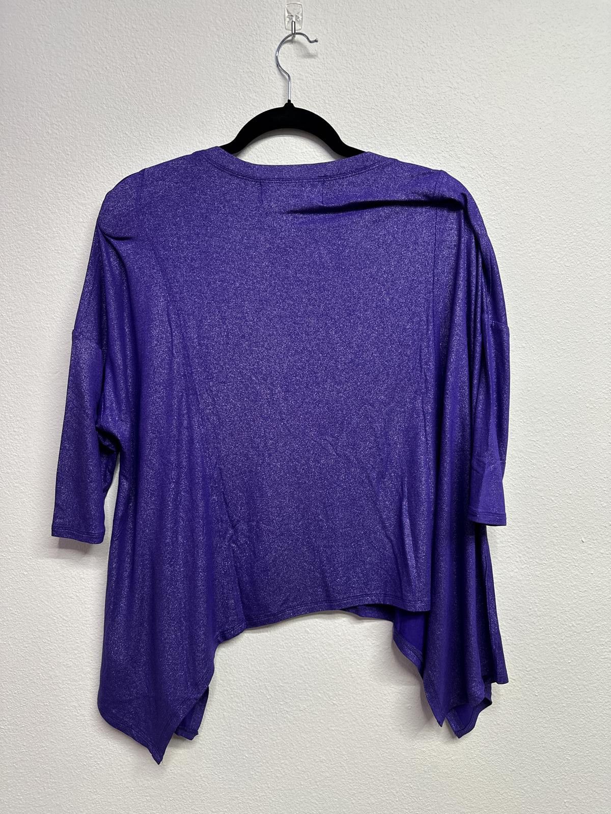 Imran Potato IMAN XS Purple Shimmery V-Neck Asymmetric Hem Top Size XS / US 0-2 / IT 36-38 - 4 Thumbnail