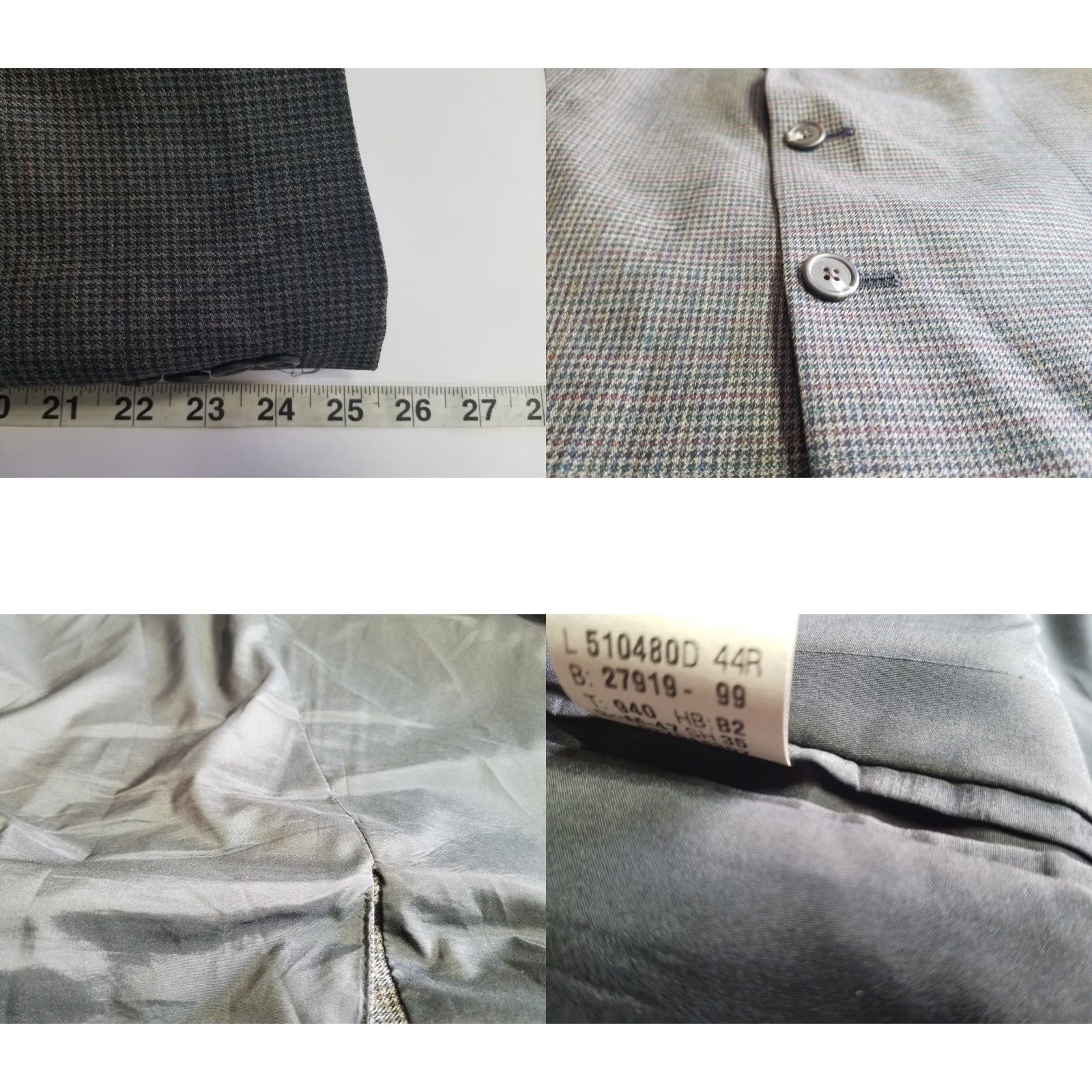 Ralph Lauren LAUREN RALPH LAUREN Sport Jacket Blazer 44R Gray Wool 2 Button Single-Breasted Men Regular 100% Wool Tweed Blazer Sportcoat Size 44R - 8 Thumbnail
