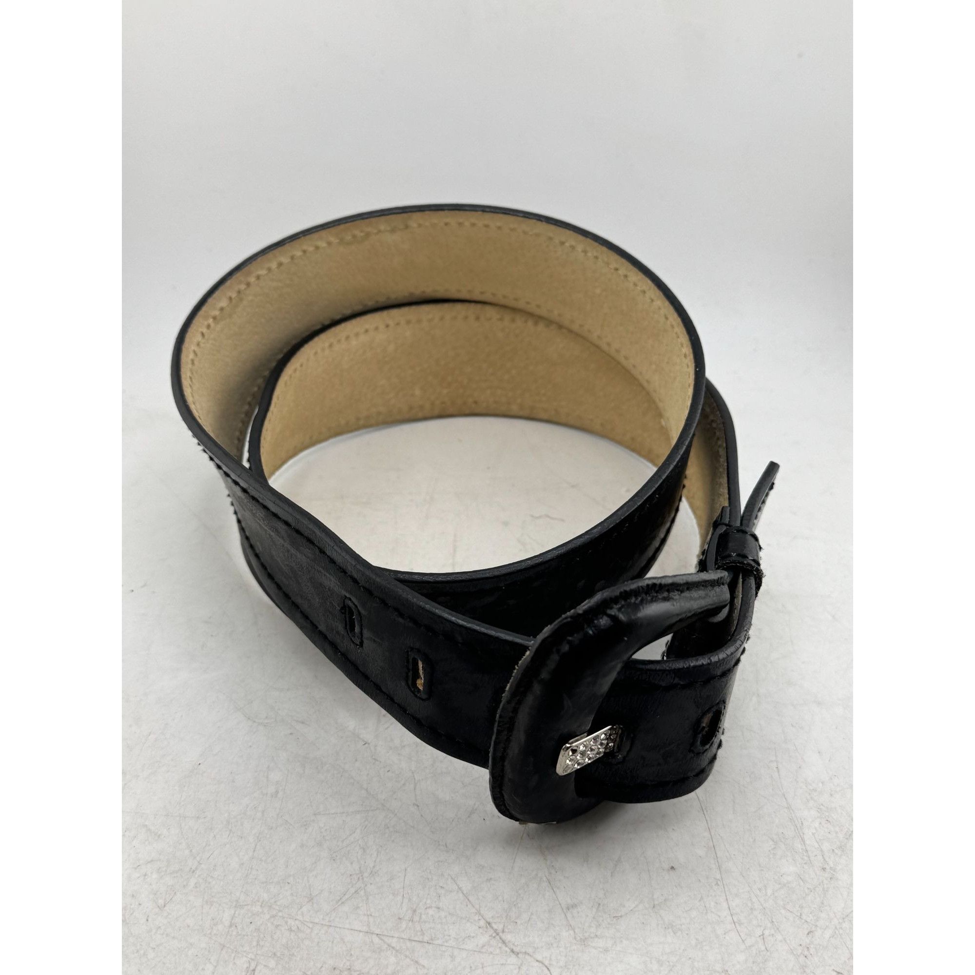 Calvin Klein Calvin Klein CK Women's Rhinestone Genuine Leather Belt Size Size ONE SIZE - 6 Thumbnail