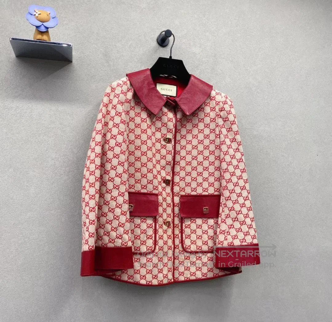 Gucci Gucci Red Leather Collar Coat. Size M / US 6-8 / IT 42-44 - 3 Thumbnail