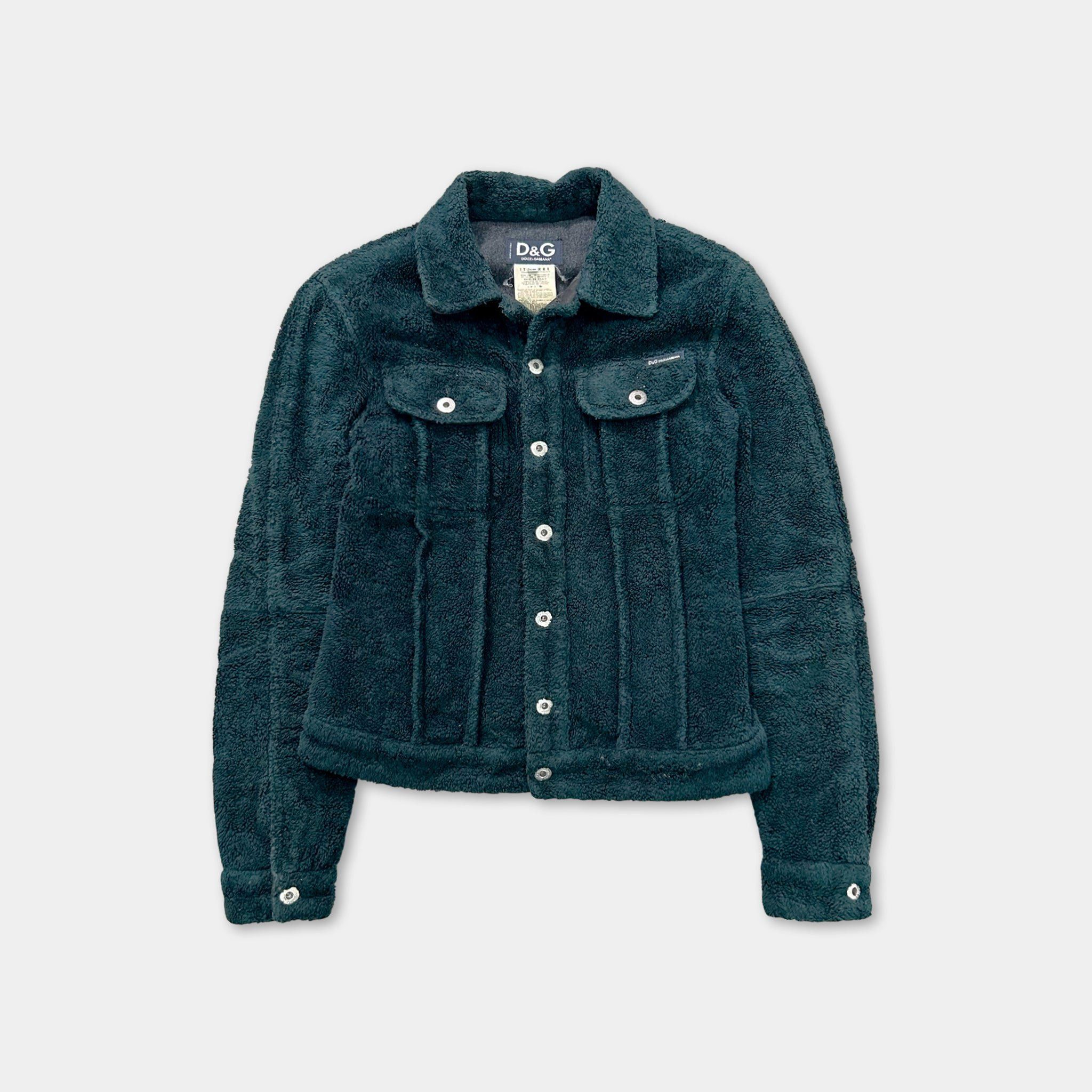 Dolce & Gabbana Dolce & Gabbana Towel Texture Dark Turquoise Fur Jackets Size S / US 4 / IT 40 - 1 Thumbnail