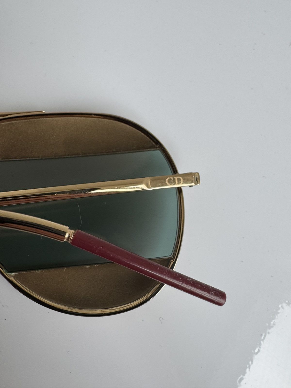 Dior Christian Dior Gold Aviator Sunglasses Gold Frame Vintage Size ONE SIZE - 10 Thumbnail
