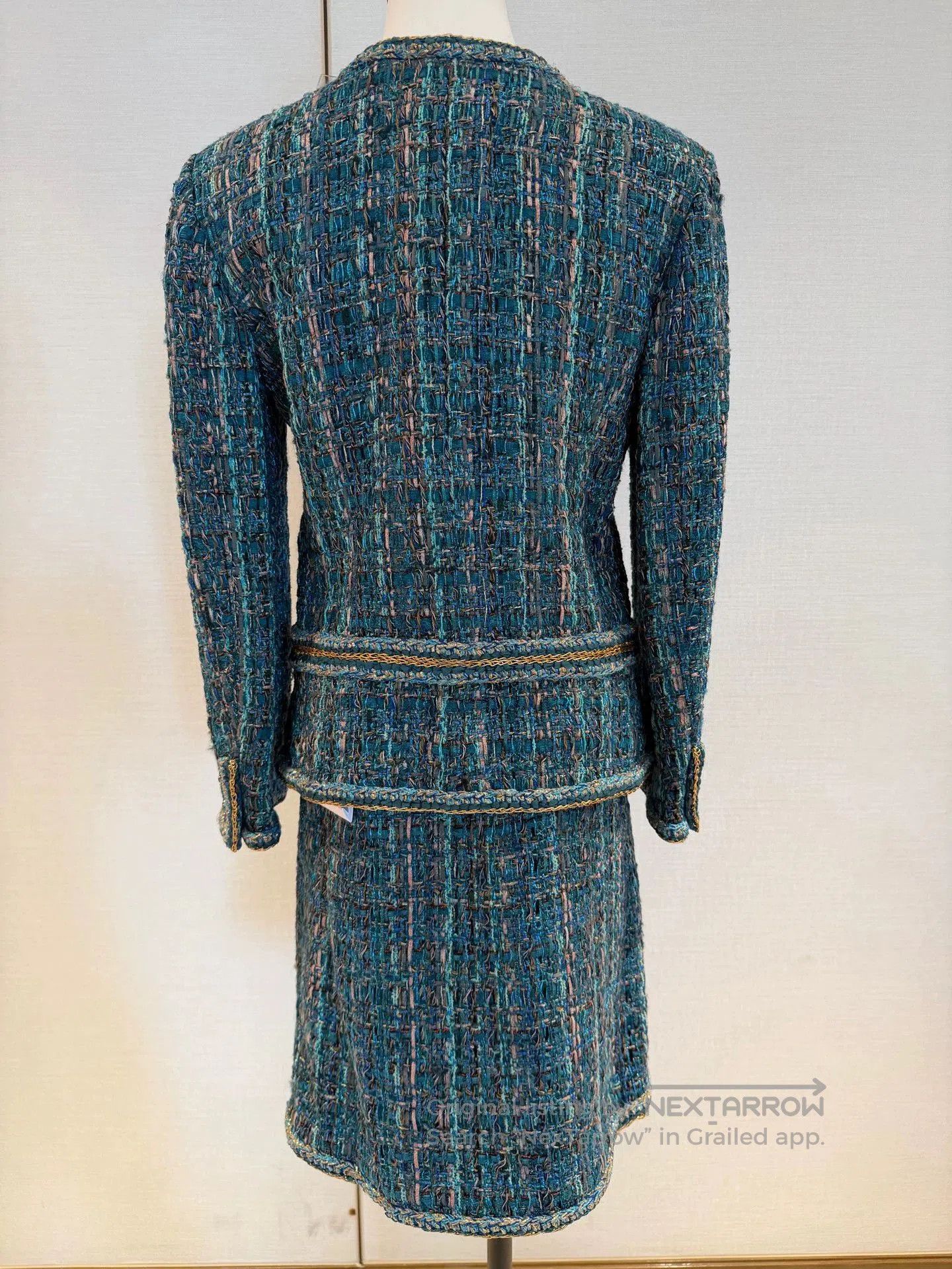 Chanel Chanel Egyptian Blue Tweed Skirt. Size US 36 / EU 52 - 2 Thumbnail