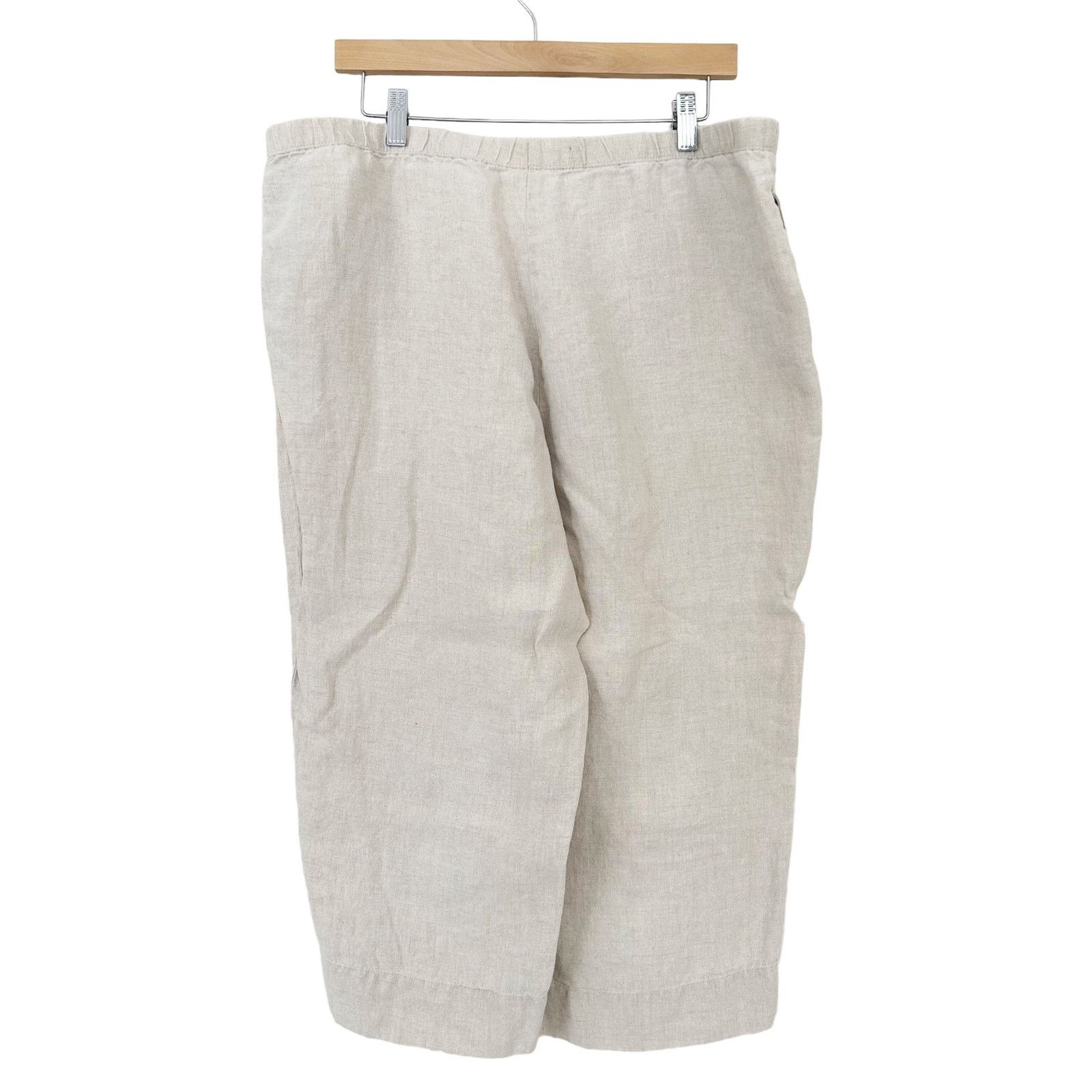 Other J. Jill Tan 100 Percent Linen Pants Sz LP Size 34" / US 12 / IT 48 - 4 Thumbnail