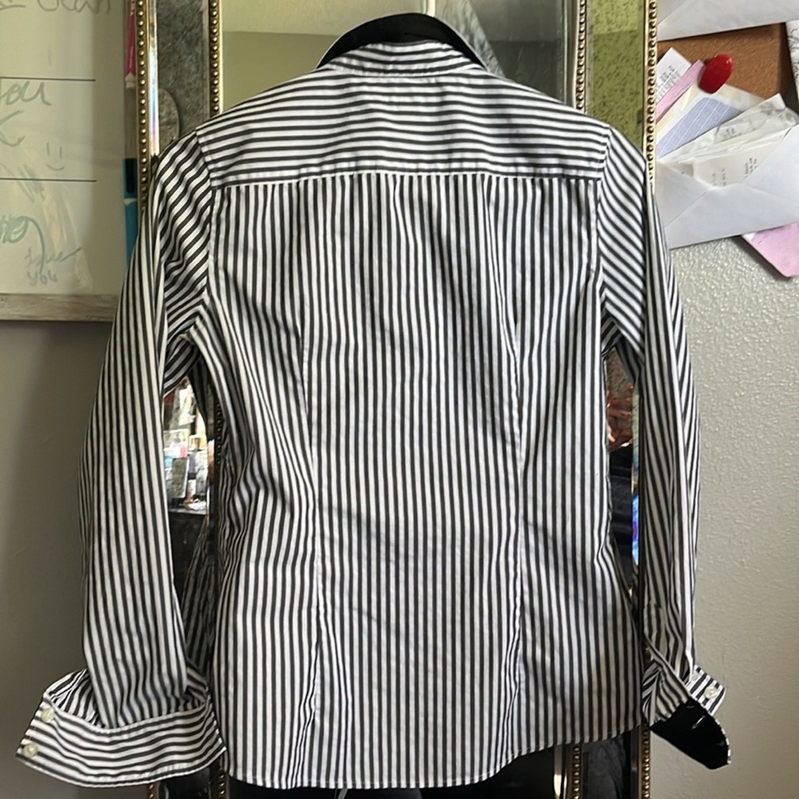Banana Republic Banana Republic Black White Fitted Button Up Shirt size 2 Size XS / US 0-2 / IT 36-38 - 5 Thumbnail