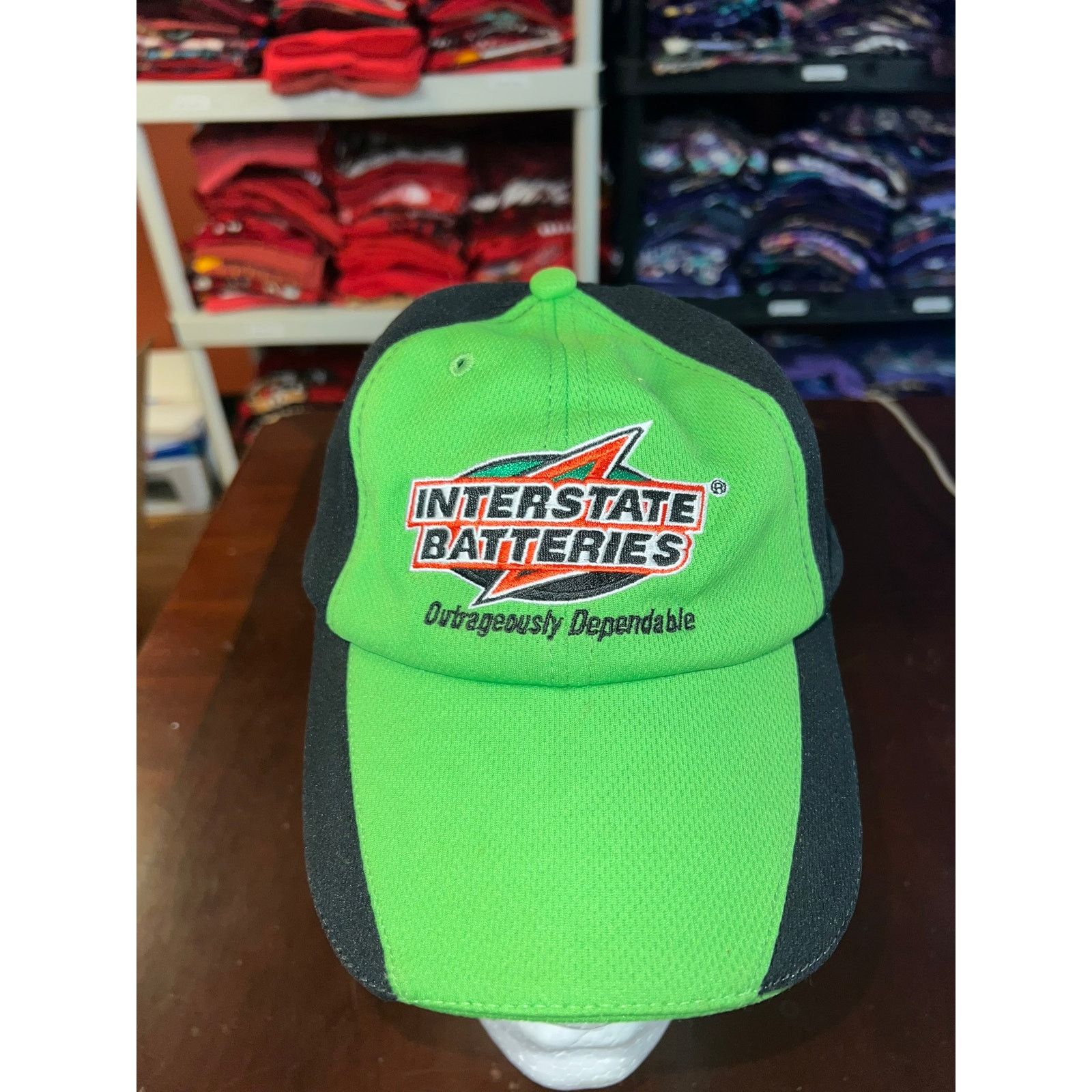 Vintage Interstate Racing Hat Batteries Green Black Race Headwear Size ONE SIZE - 2 Thumbnail
