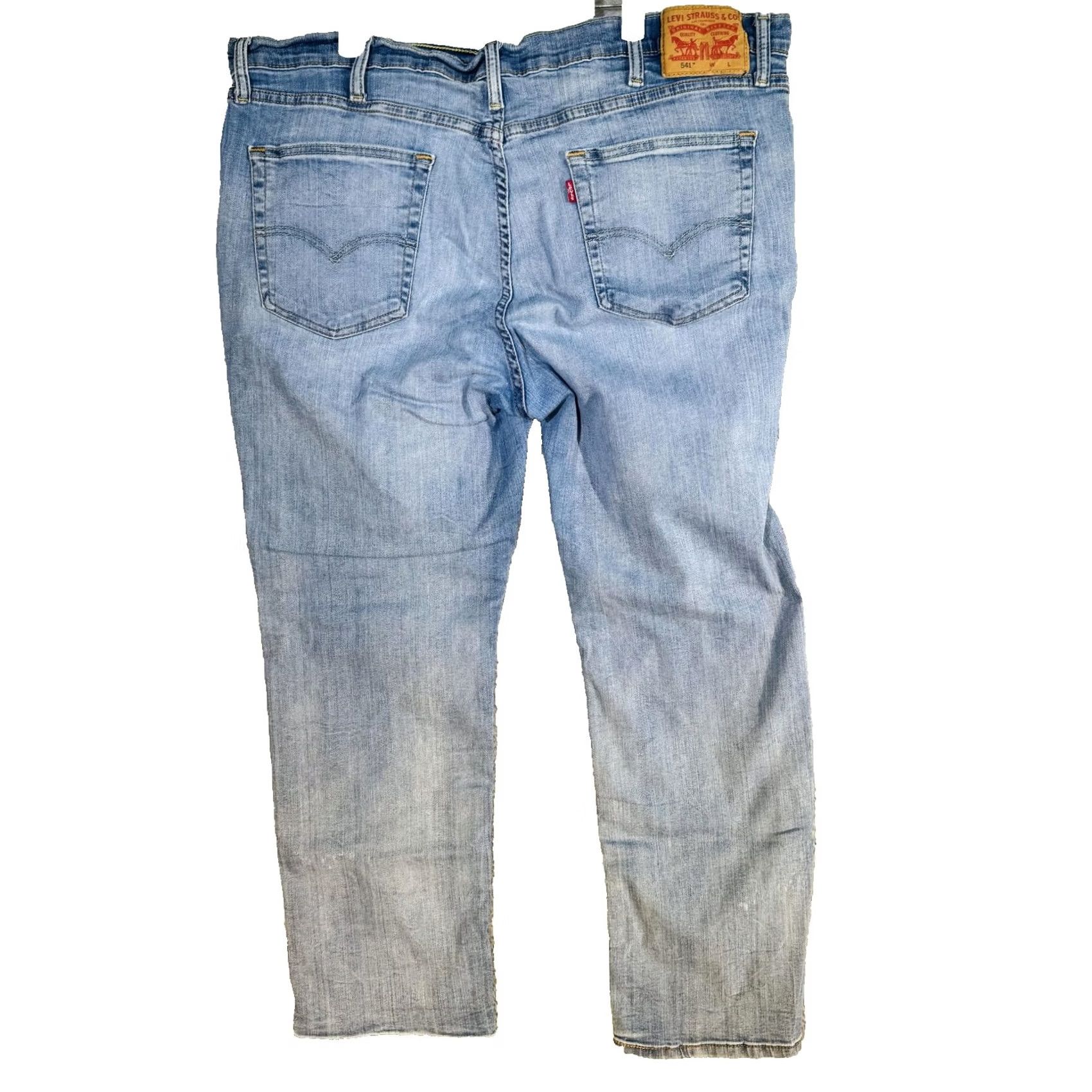 Levi's Levi's 541 Jeans Mens 44x30 Blue Light Wash Zip Fly Tapered Athletic Denim Logo 5-Pocket Size US 44 / EU 60 - 6 Thumbnail