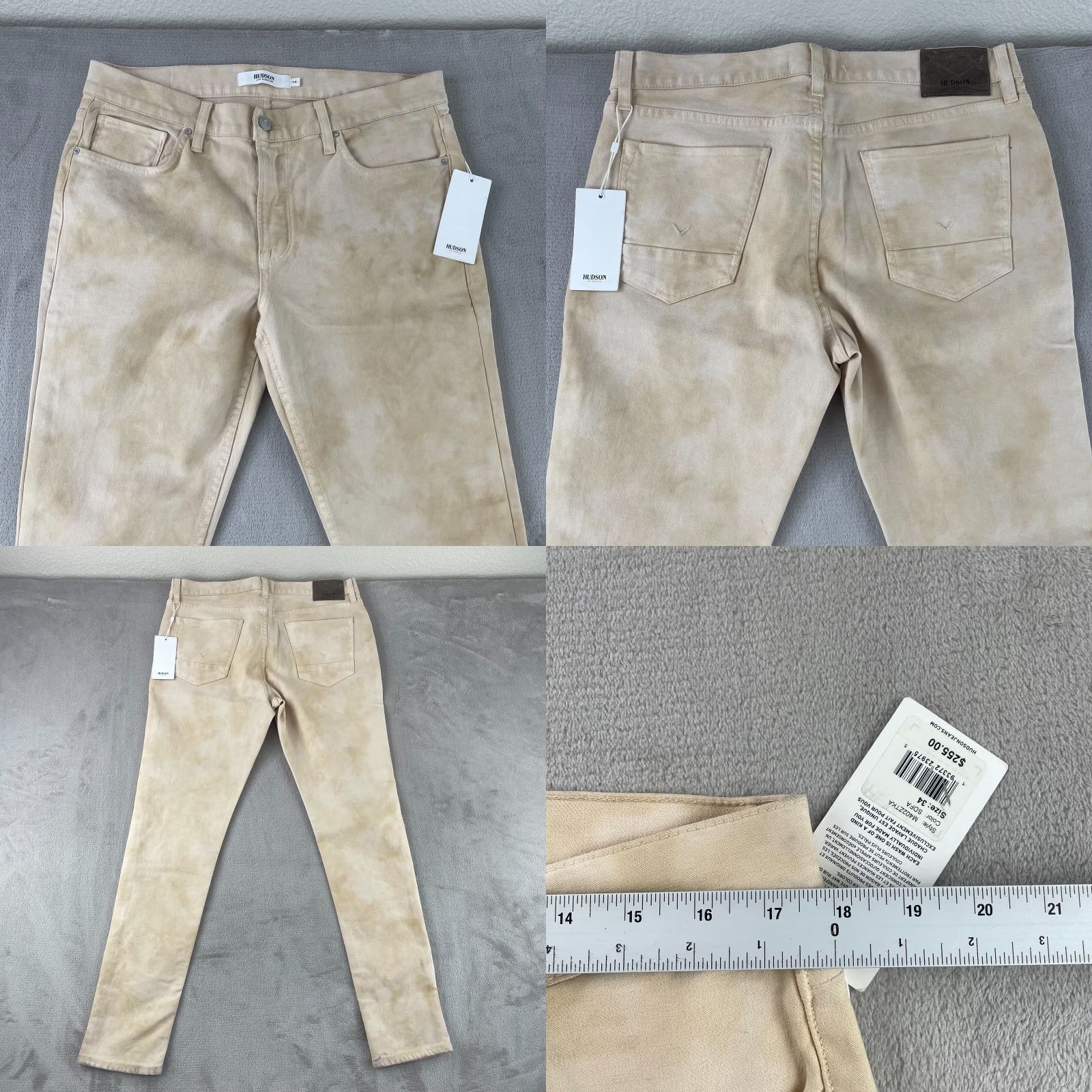 Hudson HUDSON Jeans Men 34x32 Sand Fatigue Zack Skinny Premium NWT Jeans Mens Slim 34 32 Beige Denim 5-Pocket Style Skinny 90s? Size US 34 / EU 50 - 8 Thumbnail