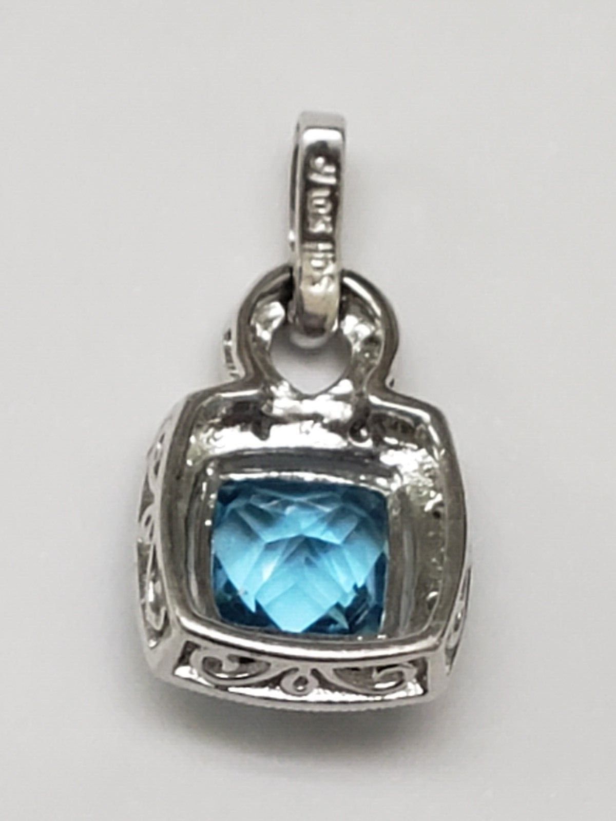 Other Helzberg 10K W/G Pendant: Genuine 2ct Blue Topaz Diamonds Size ONE SIZE - 3 Thumbnail