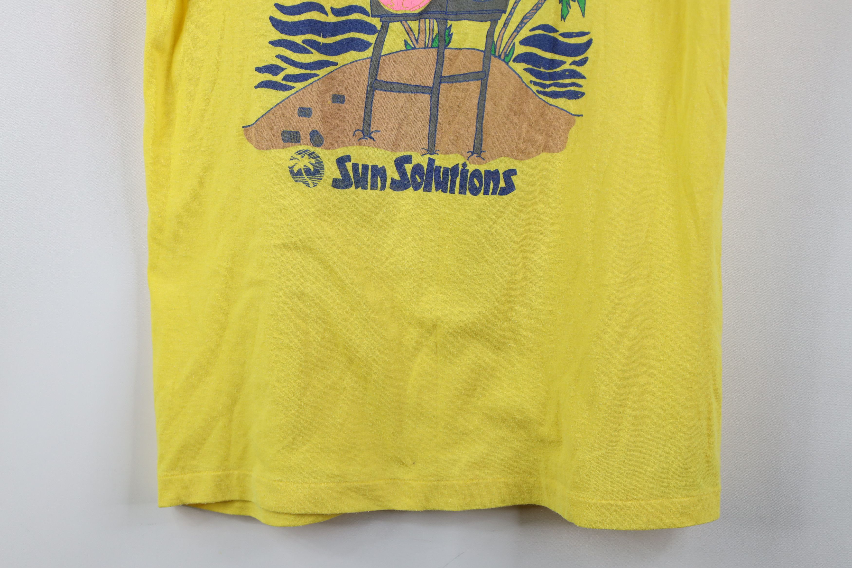 Vintage Vintage 80s 90s Streetwear Monster Surfing T-Shirt Yellow Size US S / EU 44-46 / 1 - 16 Thumbnail