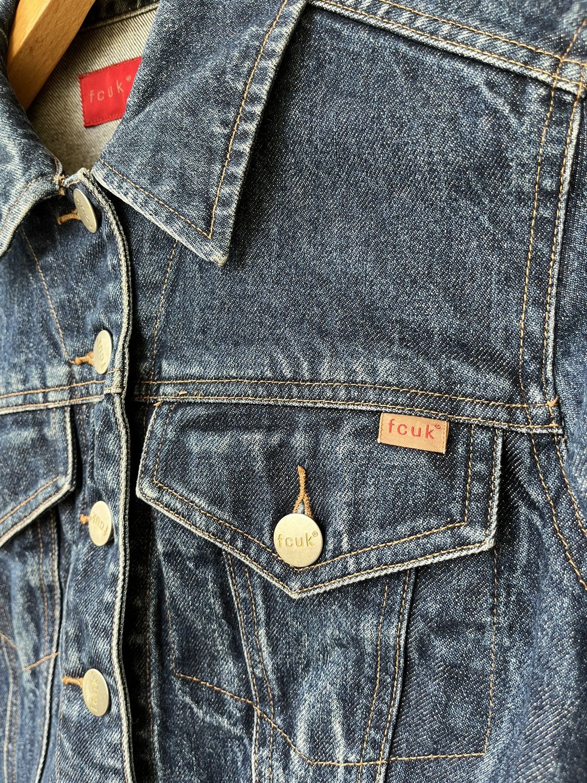 FCUK × French Connection FCUK Cropped Denim Jacket Size XS / US 0-2 / IT 36-38 - 3 Thumbnail