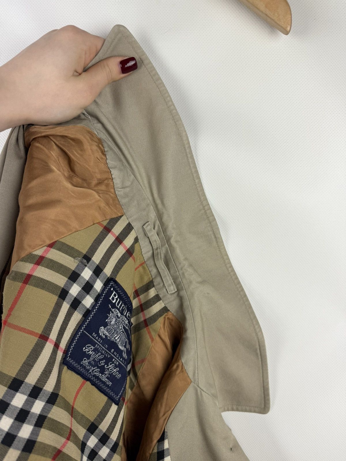 Burberry Burberrys Vintage Nova Check Lined Belted Trench Coat Jacket Size M / US 6-8 / IT 42-44 - 22 Thumbnail