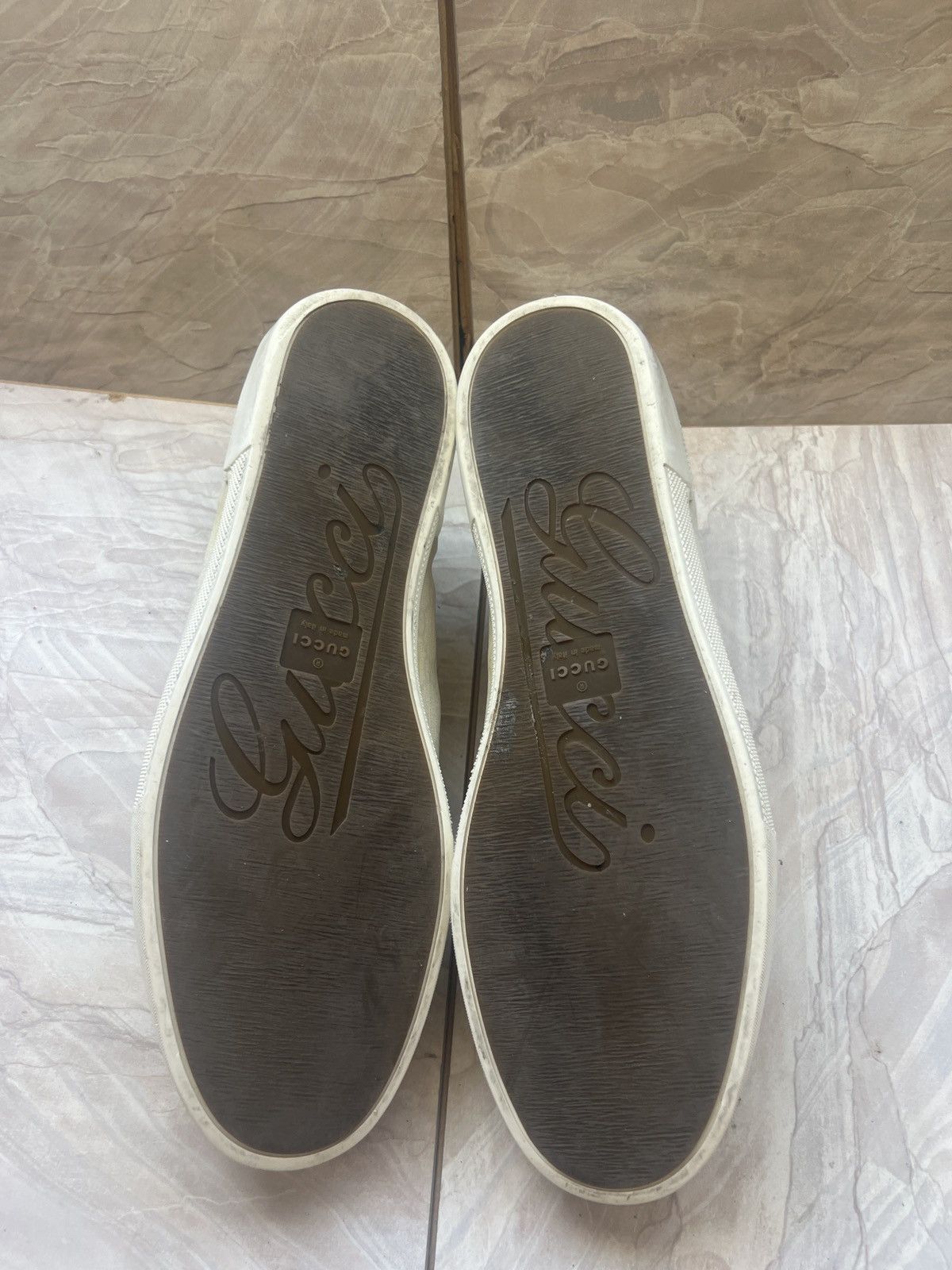 Gucci Authentic GUCCI Men's GG Monogram Canvas & White Suede Size US 11.5 / EU 44-45 - 5 Thumbnail