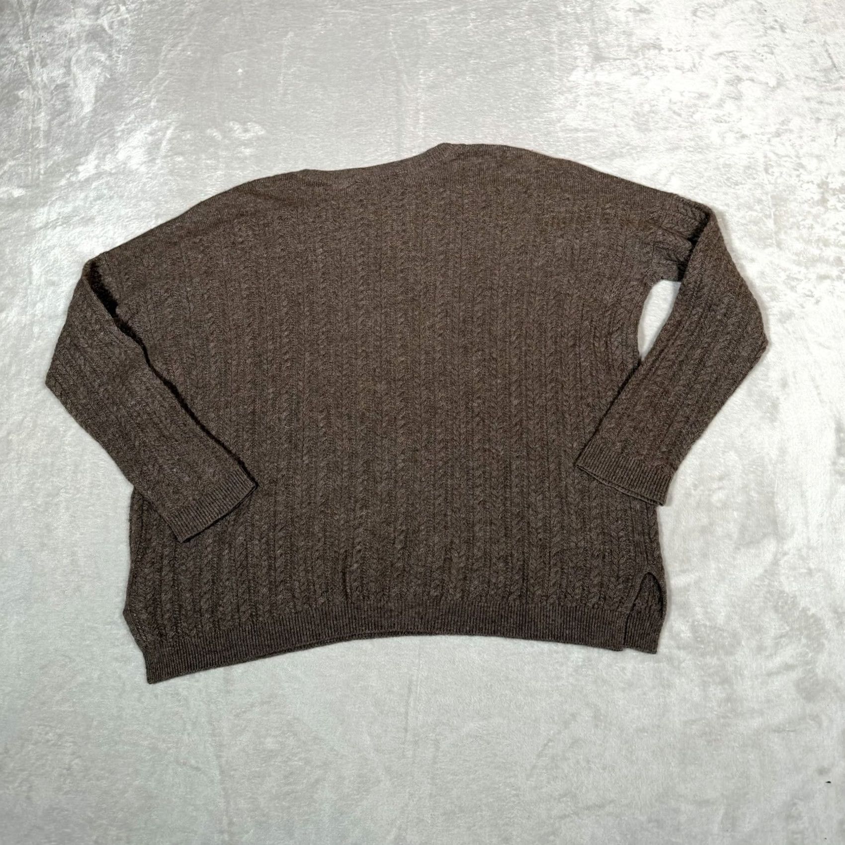 Vince Vince Sweater Womens Medium Brown Pullover Cable Knit V Neck Yak Wool Fisherman Vintage No Size M / US 6-8 / IT 42-44 - 6 Thumbnail