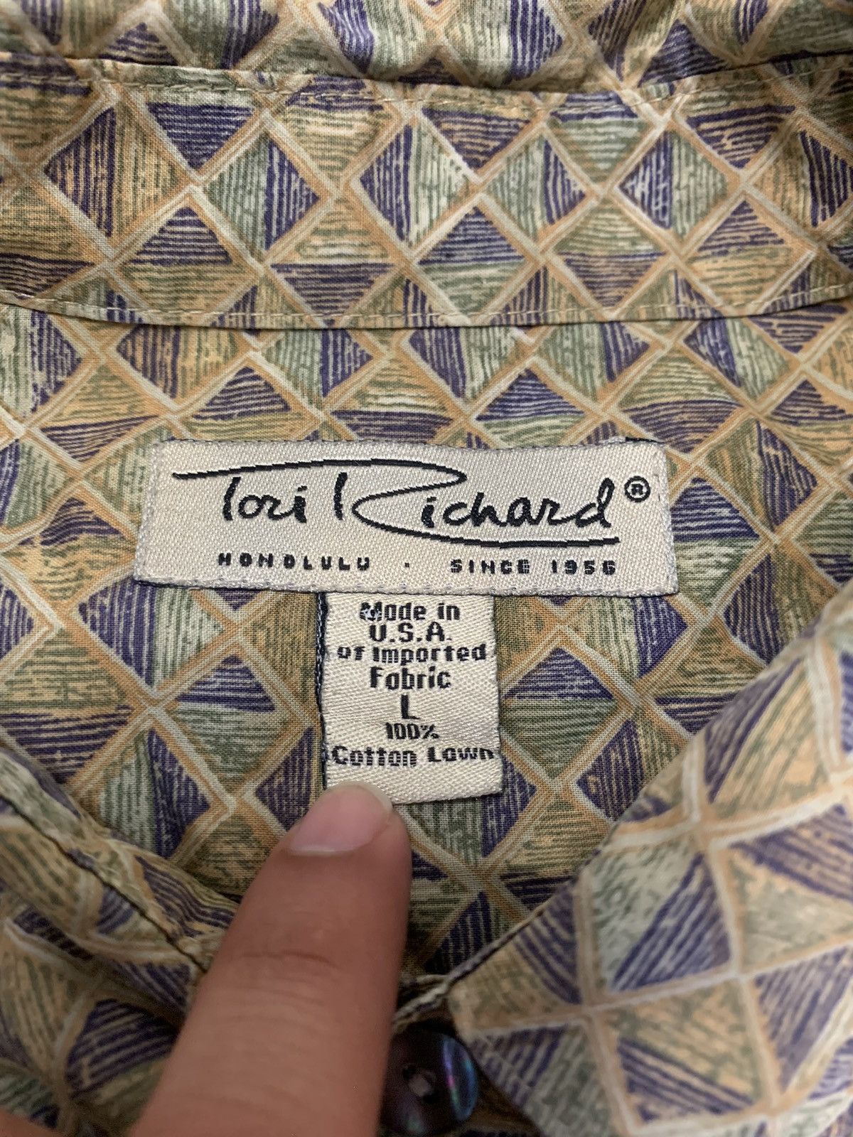 Tori Richard Tori Richard Geomteric Short Sleeve Button Up Shirt Size US M / EU 48-50 / 2 - 2 Thumbnail