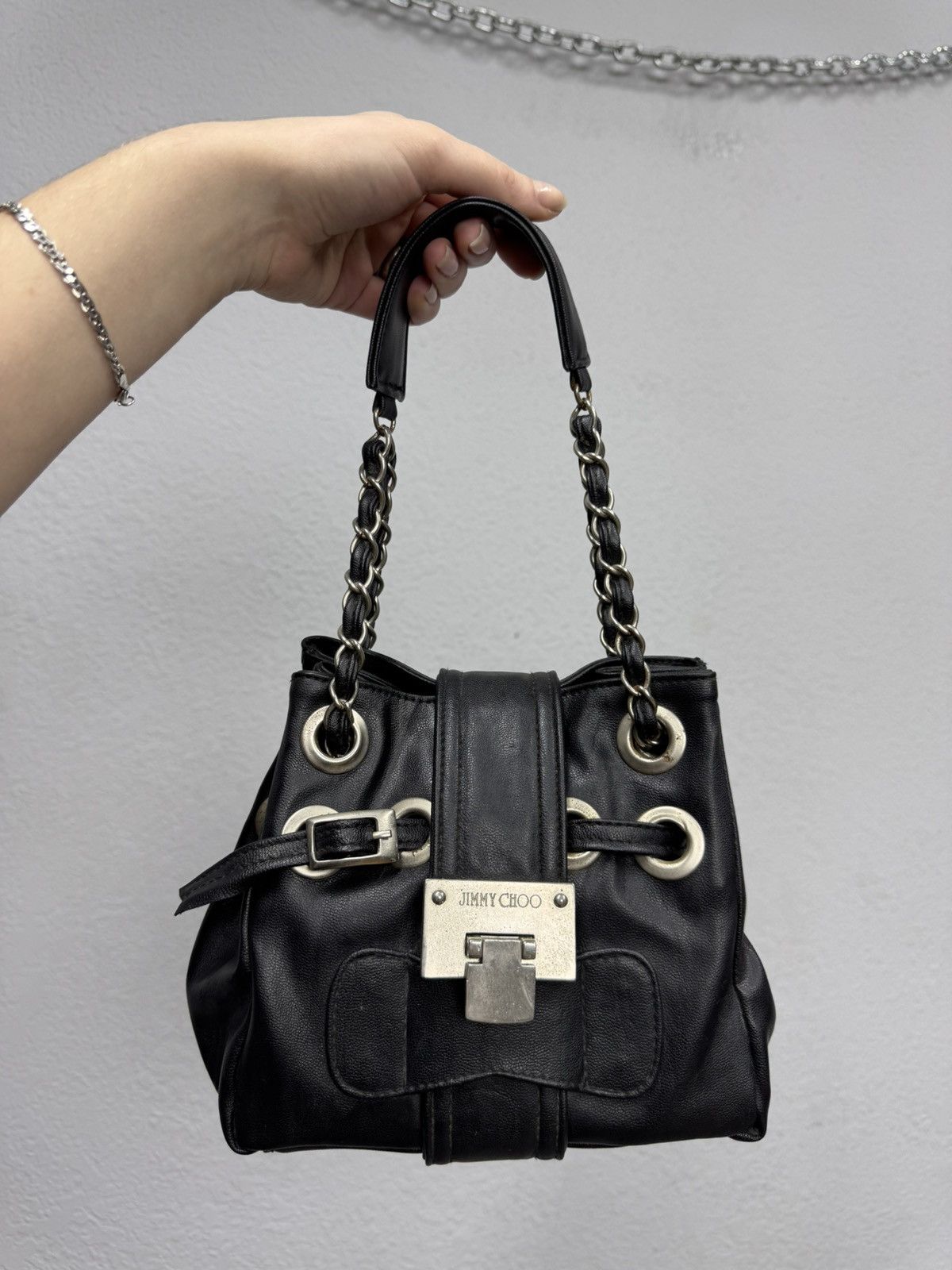 Vintage Leather Bag Jimmy Choo Avantgarde Rare YSL JAPAN