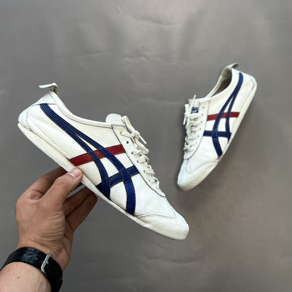 Asics × Japanese Brand × Vintage Asics Tiger Onitsuka Mexico 66 White Leather Sneakers Sz 8 Size US 8 / EU 41 - 1 Thumbnail