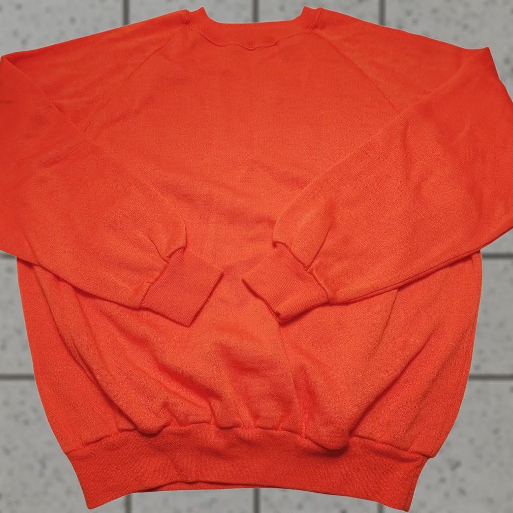 Vintage VINTAGE Duck Bay Hunting Orange Sweatsuit Outfit/Set Men's L/M Acrylic Blank 90's Orange Sweatshirt Pants size Large Medium Mens Size US 33 - 1 Thumbnail