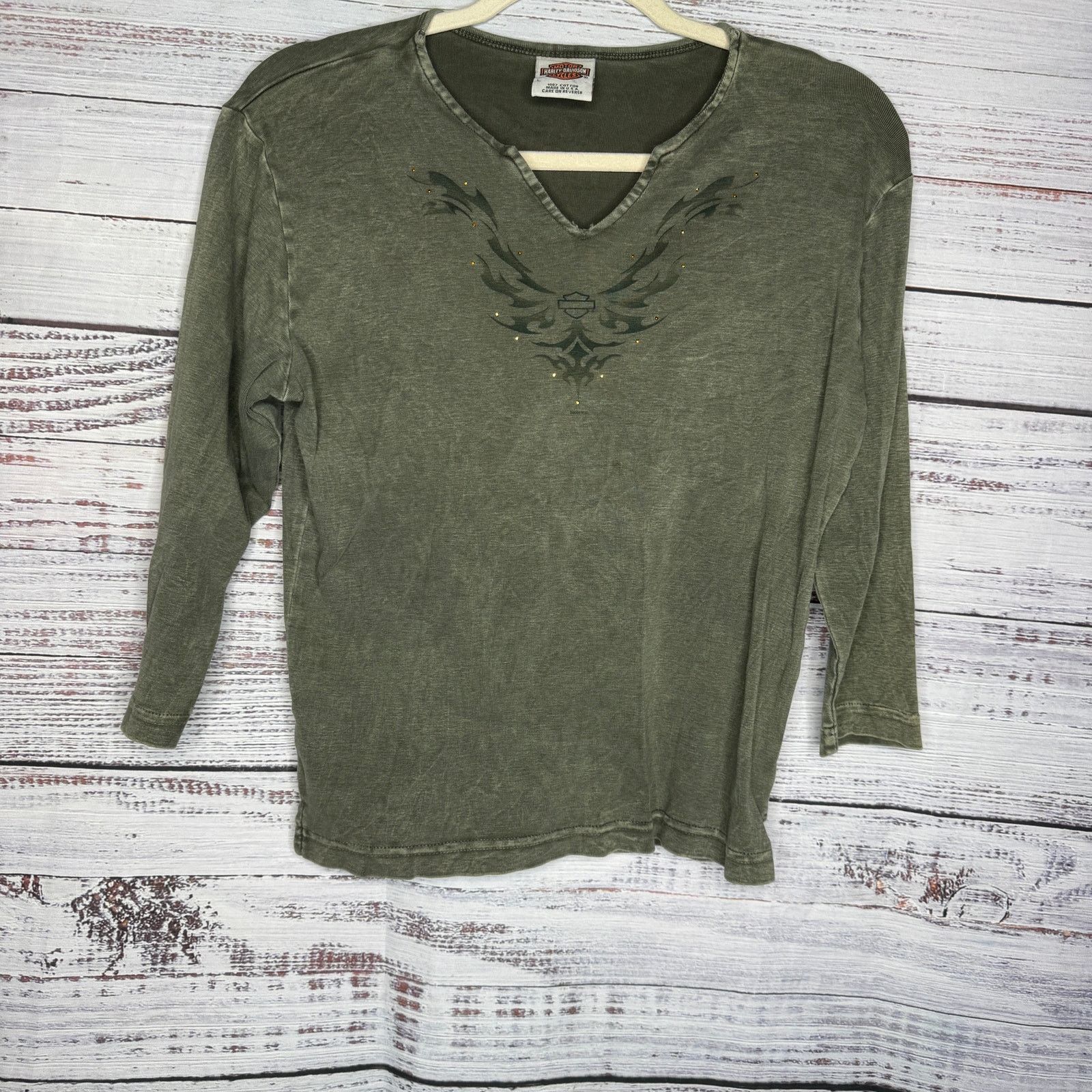 Harley Davidson Harley Davidson Y2K Long Sleeve Shirt Womens LG Size L / US 10 / IT 46 - 1 Thumbnail