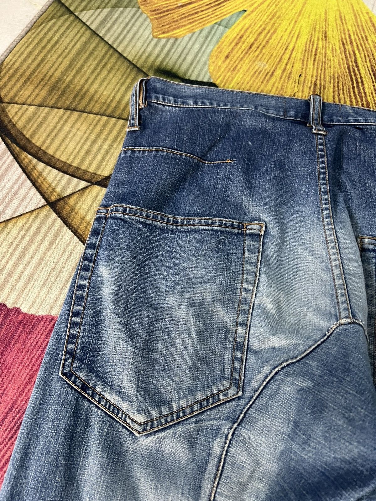 CABANE de ZUCCa Vintage Cabane De Zucca Patchwork Selvedge Mud Wash Jean Size US 30 / EU 46 - 18 Thumbnail