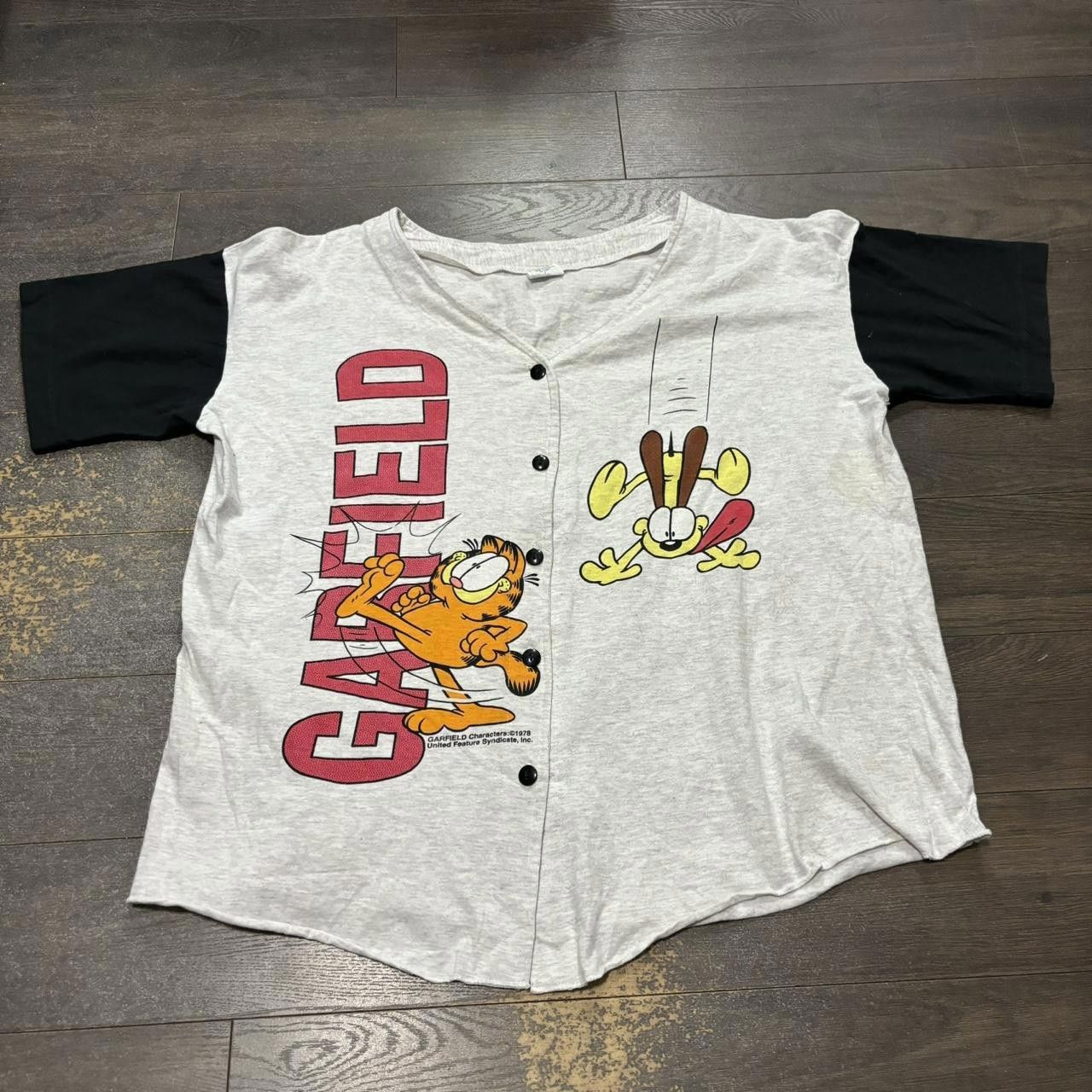 Designer vintage Garfield button up baseball jersey 90s L Size US L / EU 52-54 / 3 - 3 Thumbnail