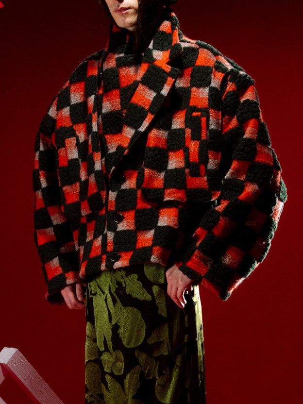 Henrik Vibskov !DS! AW23 Henrik Vibskov Big Bag Teddy Checks Jacket Size US L / EU 52-54 / 3 - 3 Thumbnail