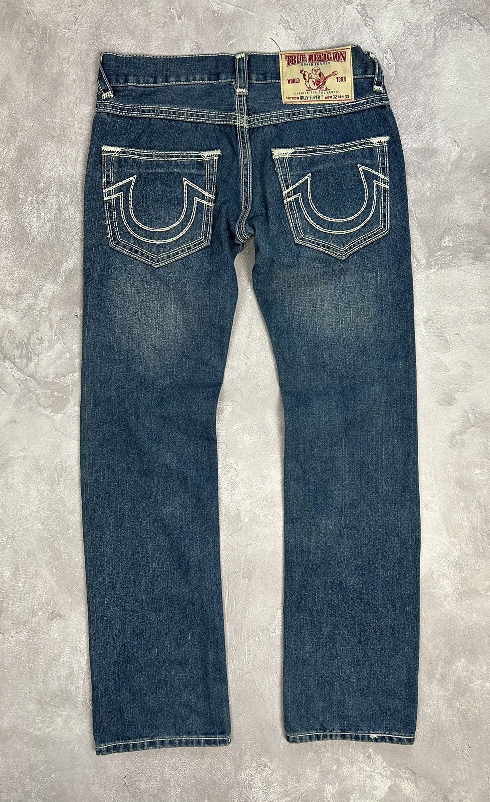 image of Made In USA x True Religion Billy Super T Denim Blue Jeans Size W32 L33, Men's