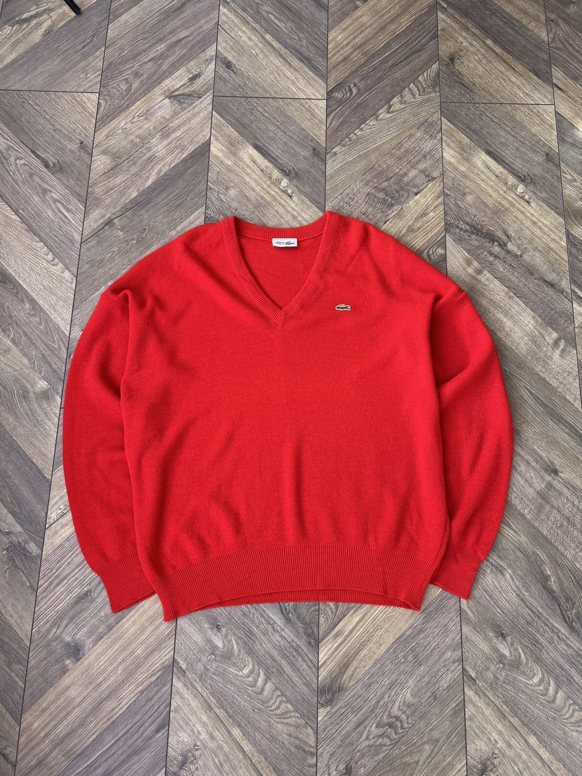 Designer × Lacoste × Vintage Vintage Lacoste V-neck knitted sweater Size US L / EU 52-54 / 3 - 2 Thumbnail