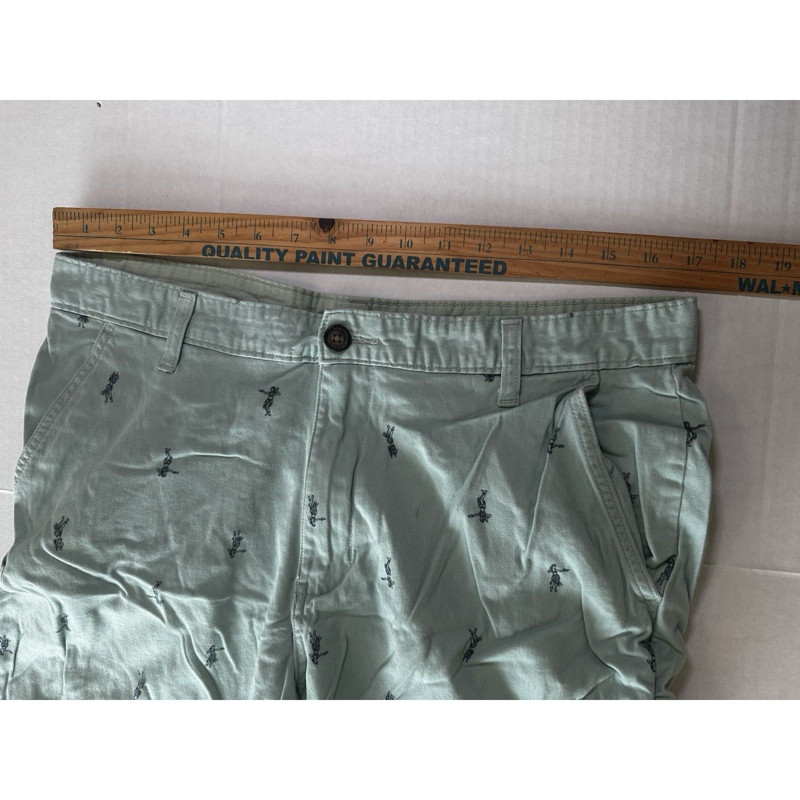 George George Chino Shorts Teal Hawaiian Dancers Sz34 Tropical Golf Size US 34 / EU 50 - 6 Thumbnail