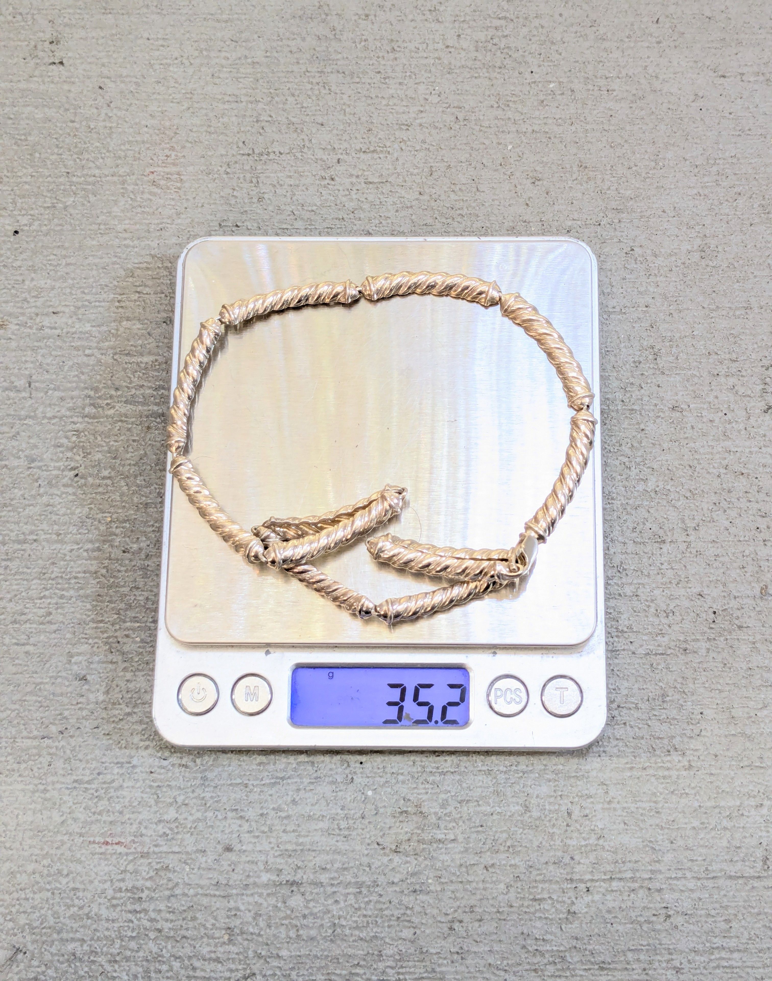 Jewelry Vintage Sterling Silver Necklace 17 Chain Link Size ONE SIZE - 13 Thumbnail