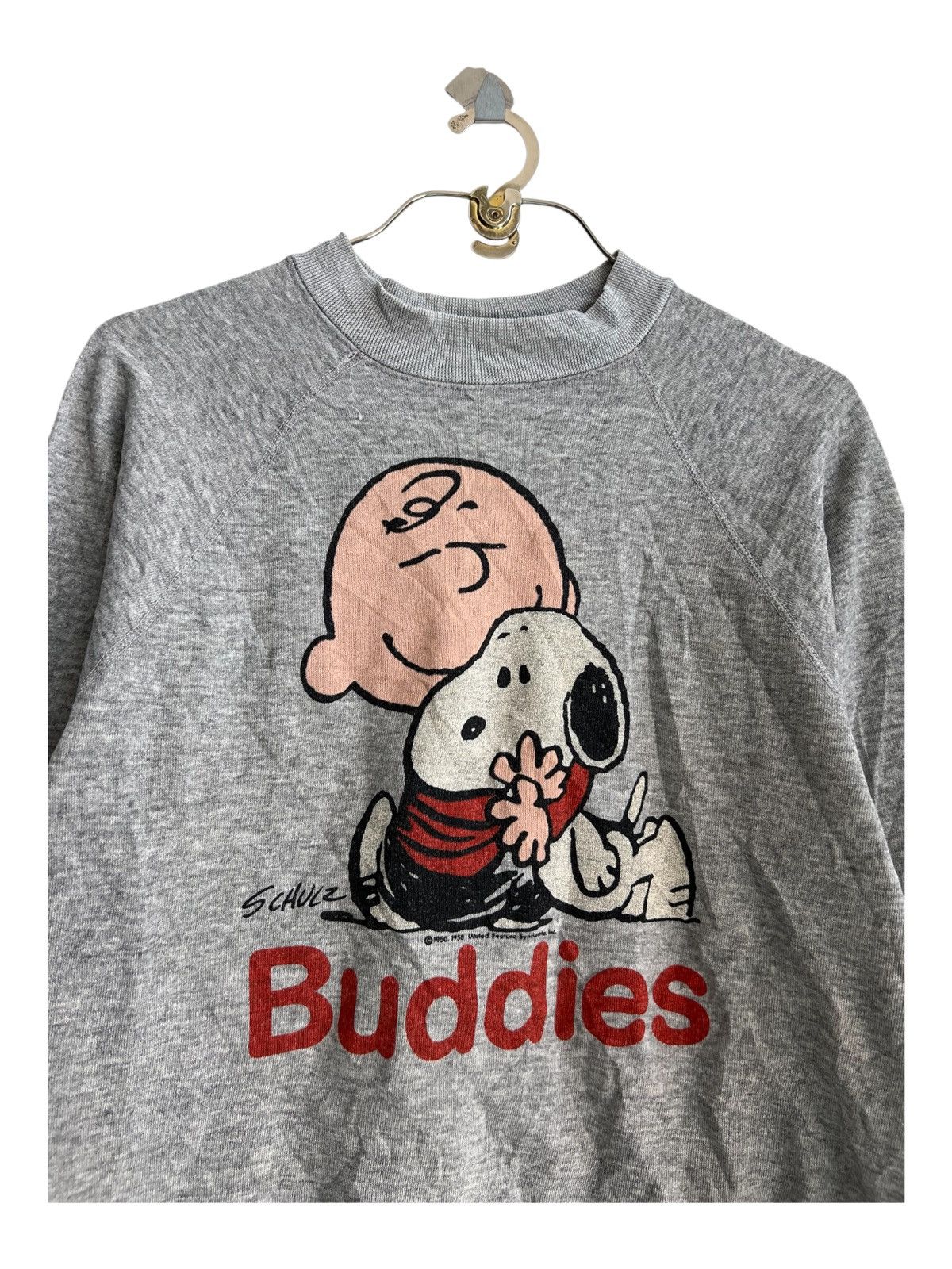 4GSELLER × Buzz Rickson's × Vintage Vtg 1970s Snoopy "Buddies" Salt & Papper Crewneck Sweatshirt Size US M / EU 48-50 / 2 - 2 Thumbnail