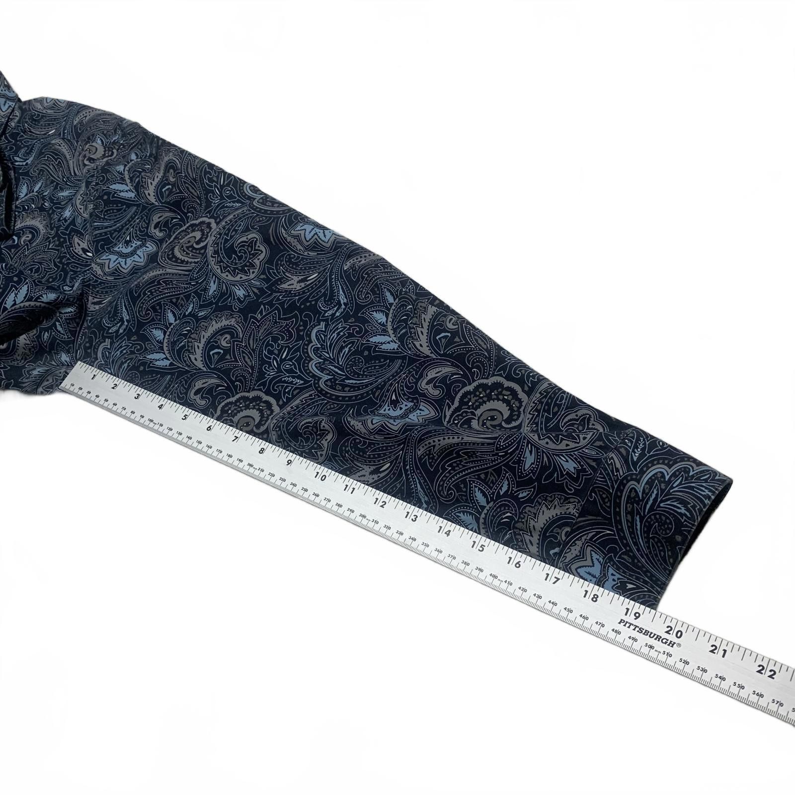 Alfani Alfani Men's XL Blue Paisley Print Long Sleeve Shirt Size US XL / EU 56 / 4 - 10 Thumbnail