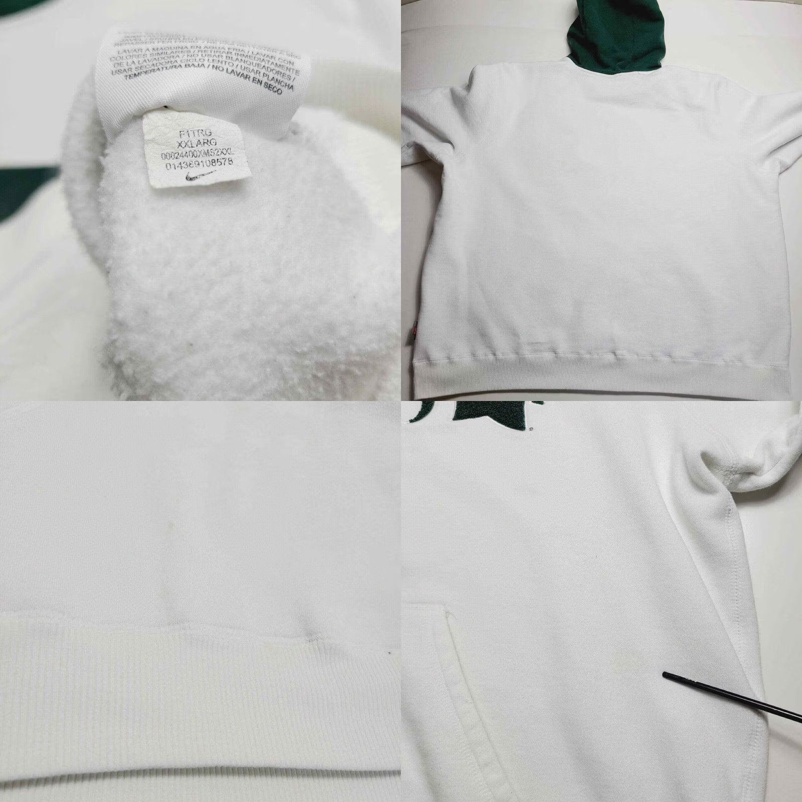 Nike VINTAGE Nike Team Michigan State University Men’s 2XL Drawstring Hoodie Spartan Logo Hoodie Men 2XL White Logo University MSU Spartans Mens Size US XXL / EU 58 / 5 - 8 Thumbnail