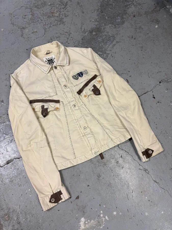Marithe + Francois Girbaud × Vintage 2000s Marithé + François Girbaud White Signature Light Jacket Size US S / EU 44-46 / 1 - 4 Thumbnail