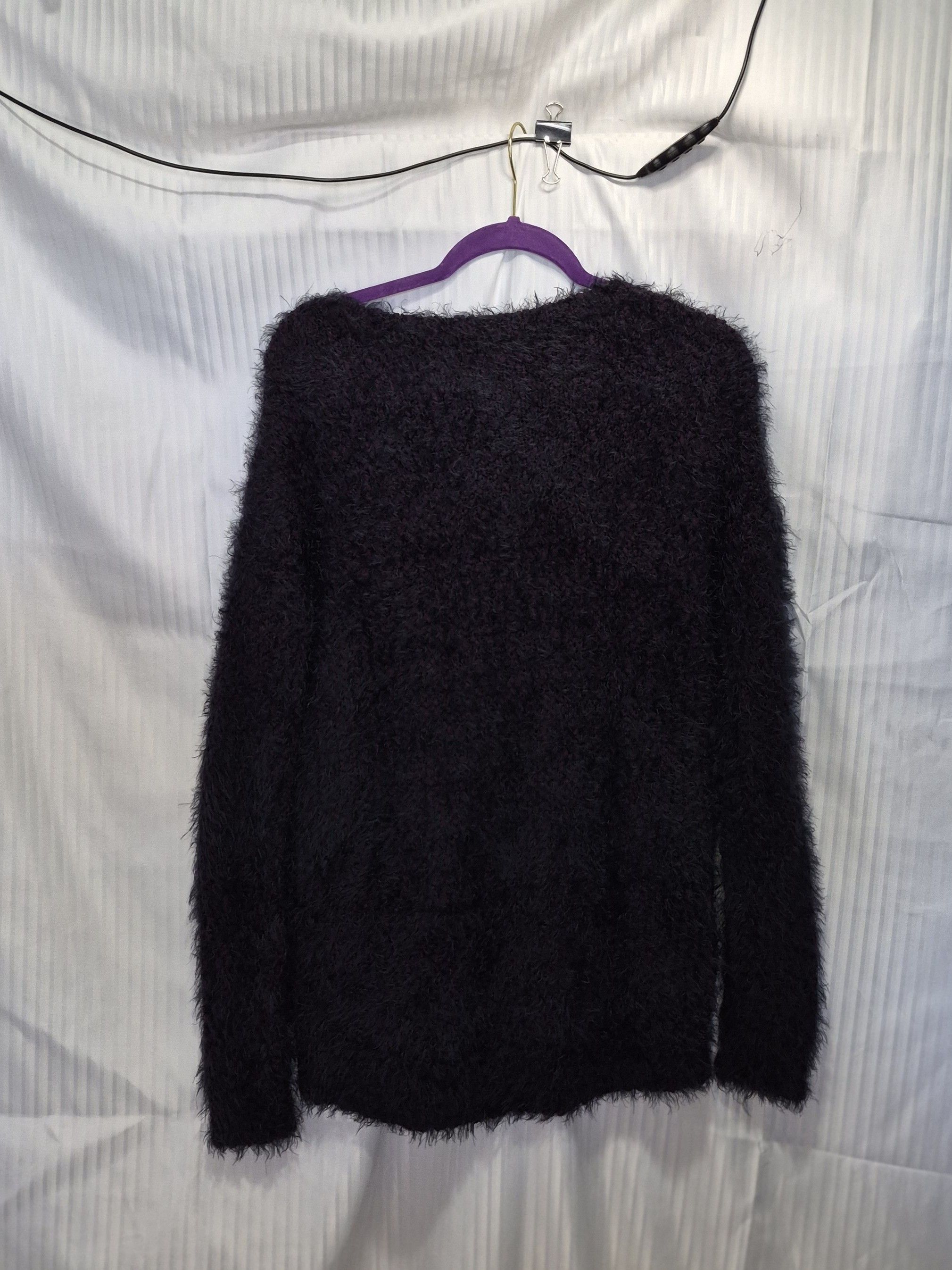 Express Express Small Purple & Black Crewneck Sweater - Plush Knit Size S / US 4 / IT 40 - 6 Thumbnail