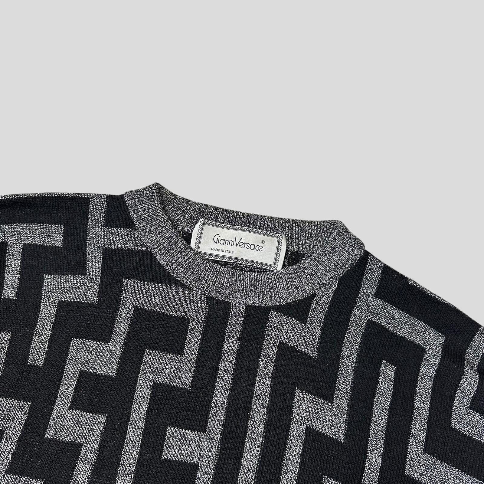 Versace Gianni Versace 90’s Greca Key Pattern Wool Knit - IT54 Size US L / EU 52-54 / 3 - 2 Thumbnail
