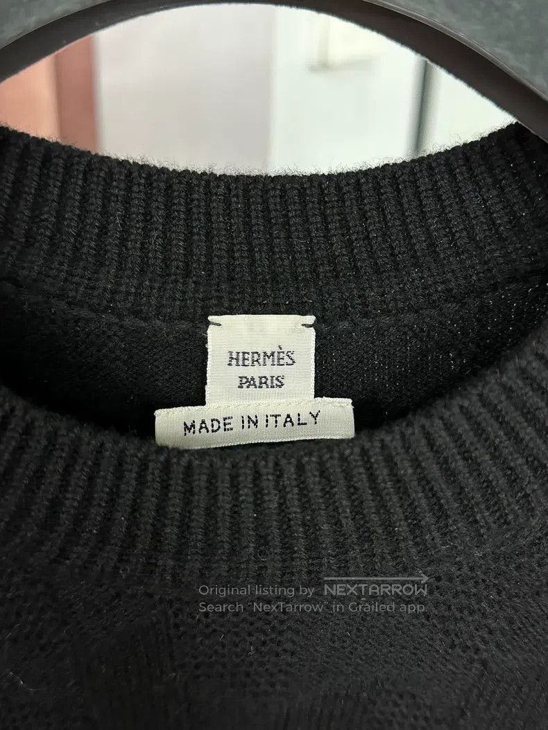 Hermes Hermes Black Textured Knit Long Sleeve Shirt Size XS / US 0-2 / IT 36-38 - 4 Thumbnail