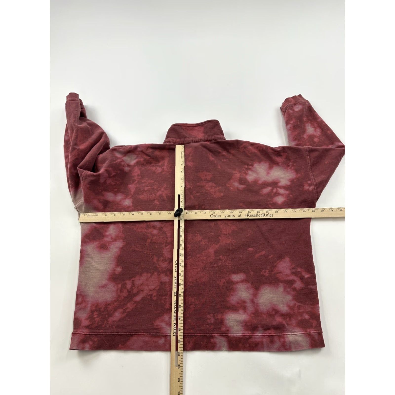 Brandy Melville Brandy Melville Sweatshirt Womens One Size Red 1/4 Zip Pullover Distressed Activewear Size ONE SIZE - 6 Thumbnail