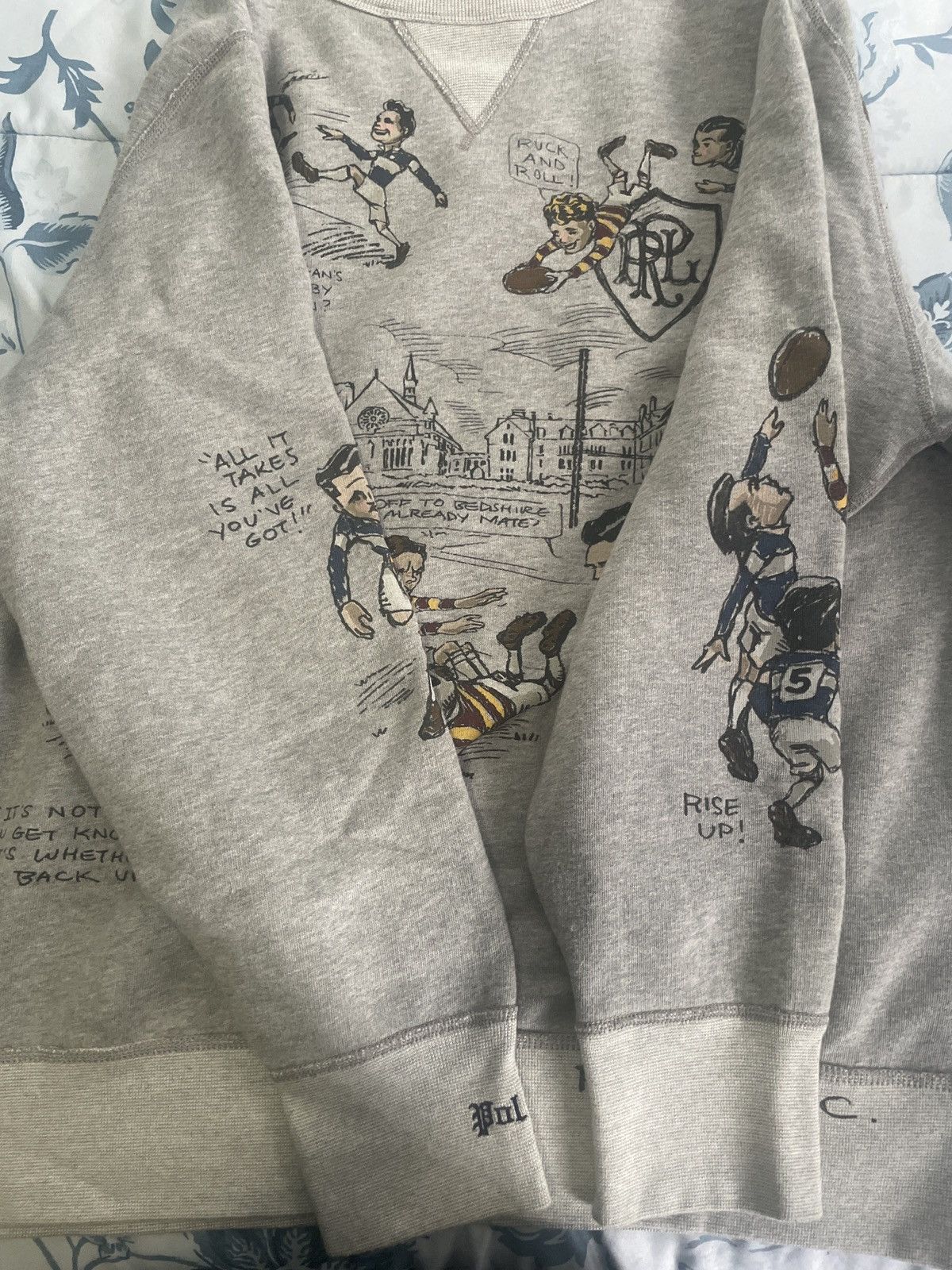 Polo Ralph Lauren Gray Polo Rugby Sweatshirt Size US XL / EU 56 / 4 - 4 Thumbnail