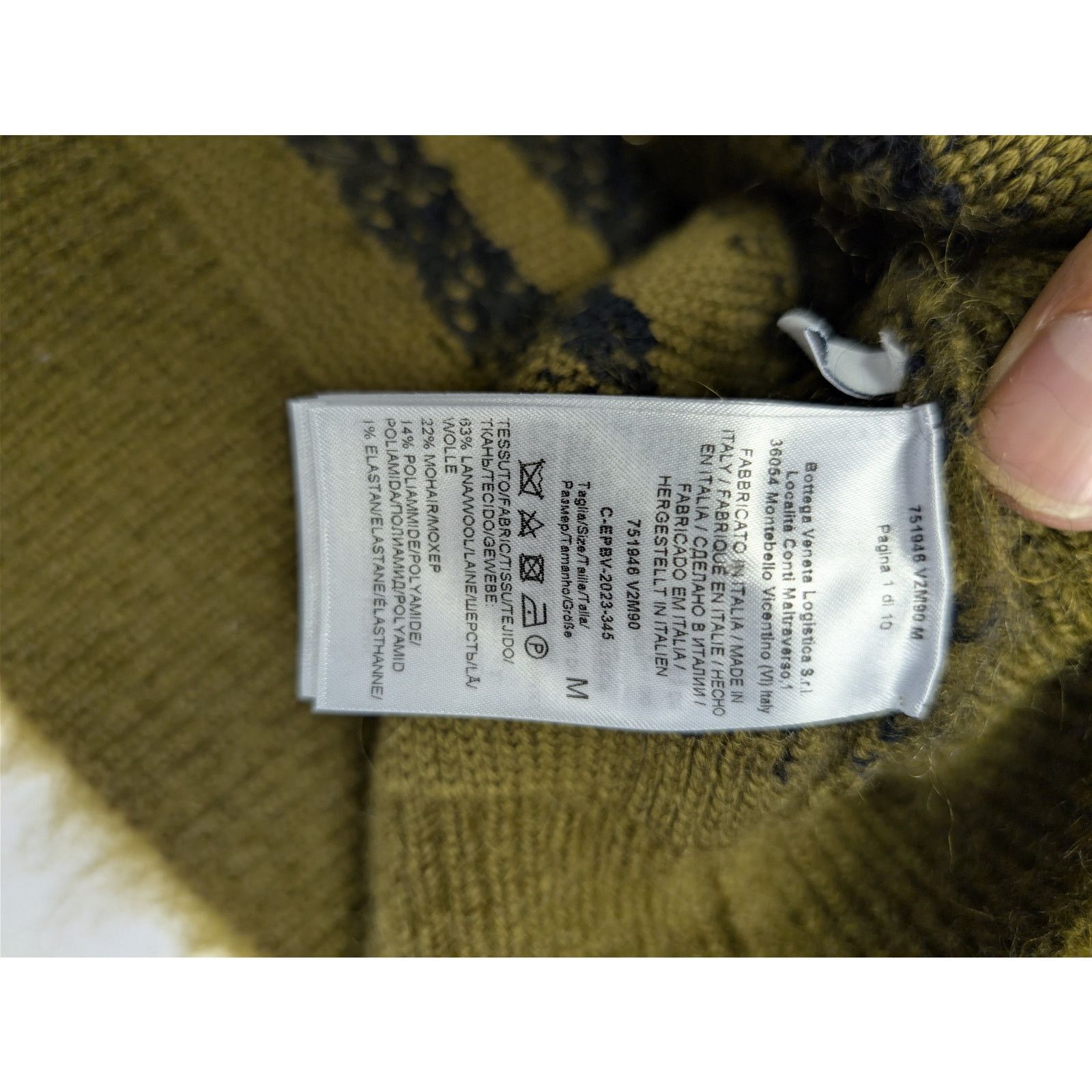Bottega Veneta o1rshd1 HW Graphic Mohair Knitwear Sweater Gingersnap/navy Size US M / EU 48-50 / 2 - 16 Thumbnail