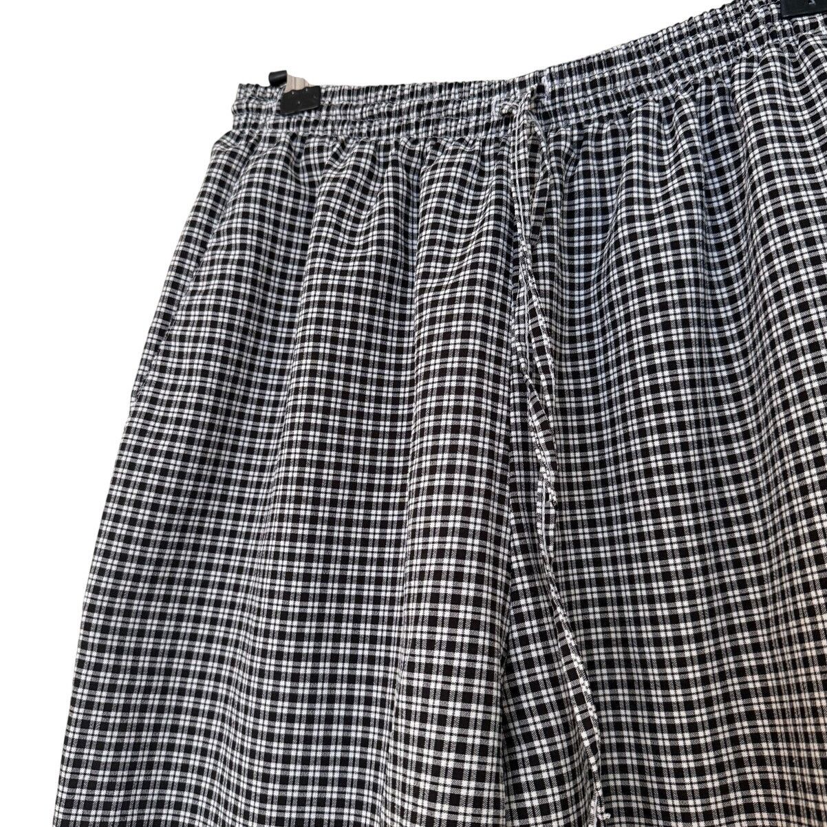 Vintage Vintage 80s Black and White Plaid Grid Print Stretchy Pants Size 32" / US 10 / IT 46 - 3 Thumbnail