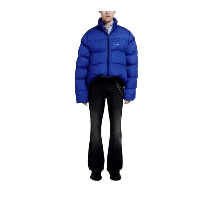 Balenciaga Blue Long Sleeve Puffer Jacket