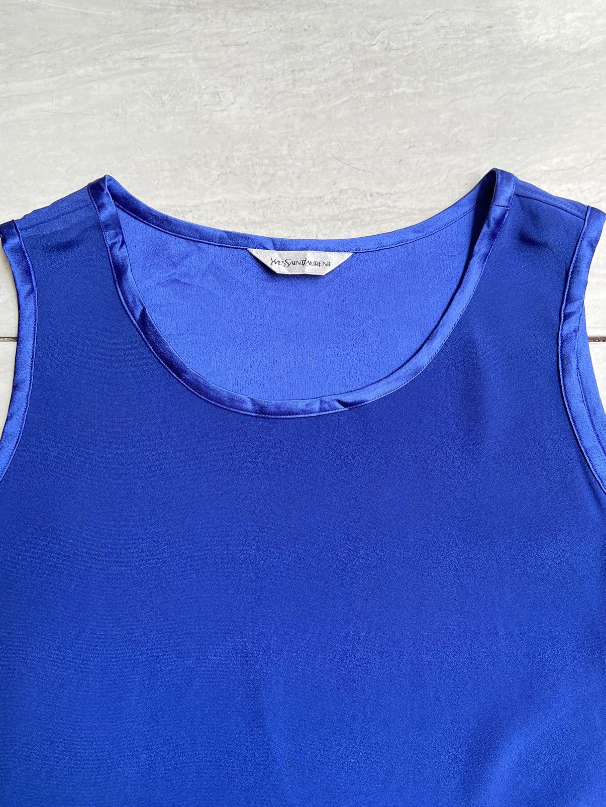 Yves Saint Laurent YVES SAINT LAURENT Blue Sleeveless T-shirt Size US XS / EU 42 / 0 - 4 Thumbnail