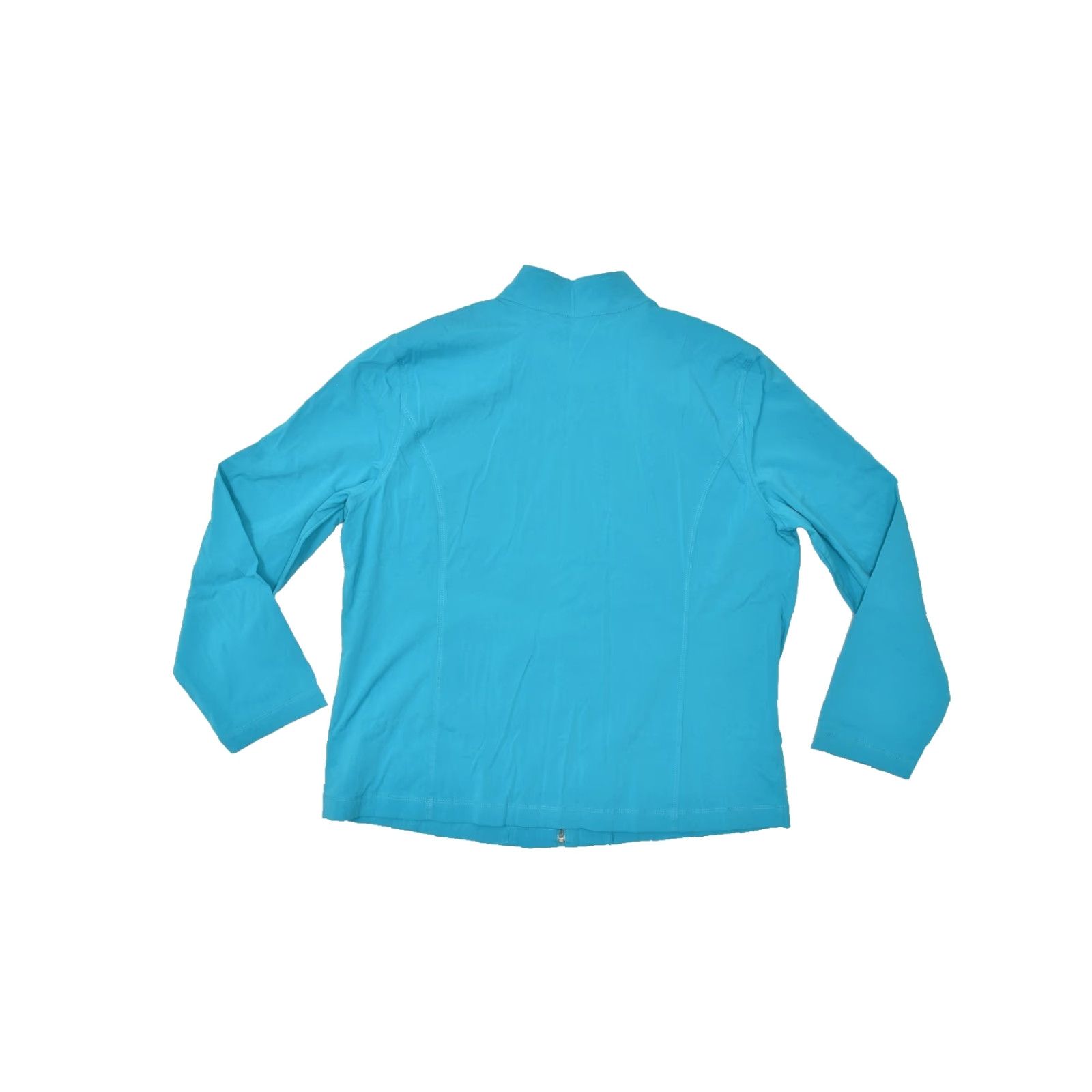 Vintage Chico's Additions Women's Jacket Teal Blue Full Zip Mock Neck Lightweight Polyester Regular Size 3 Size XS / US 0-2 / IT 36-38 - 2 Thumbnail