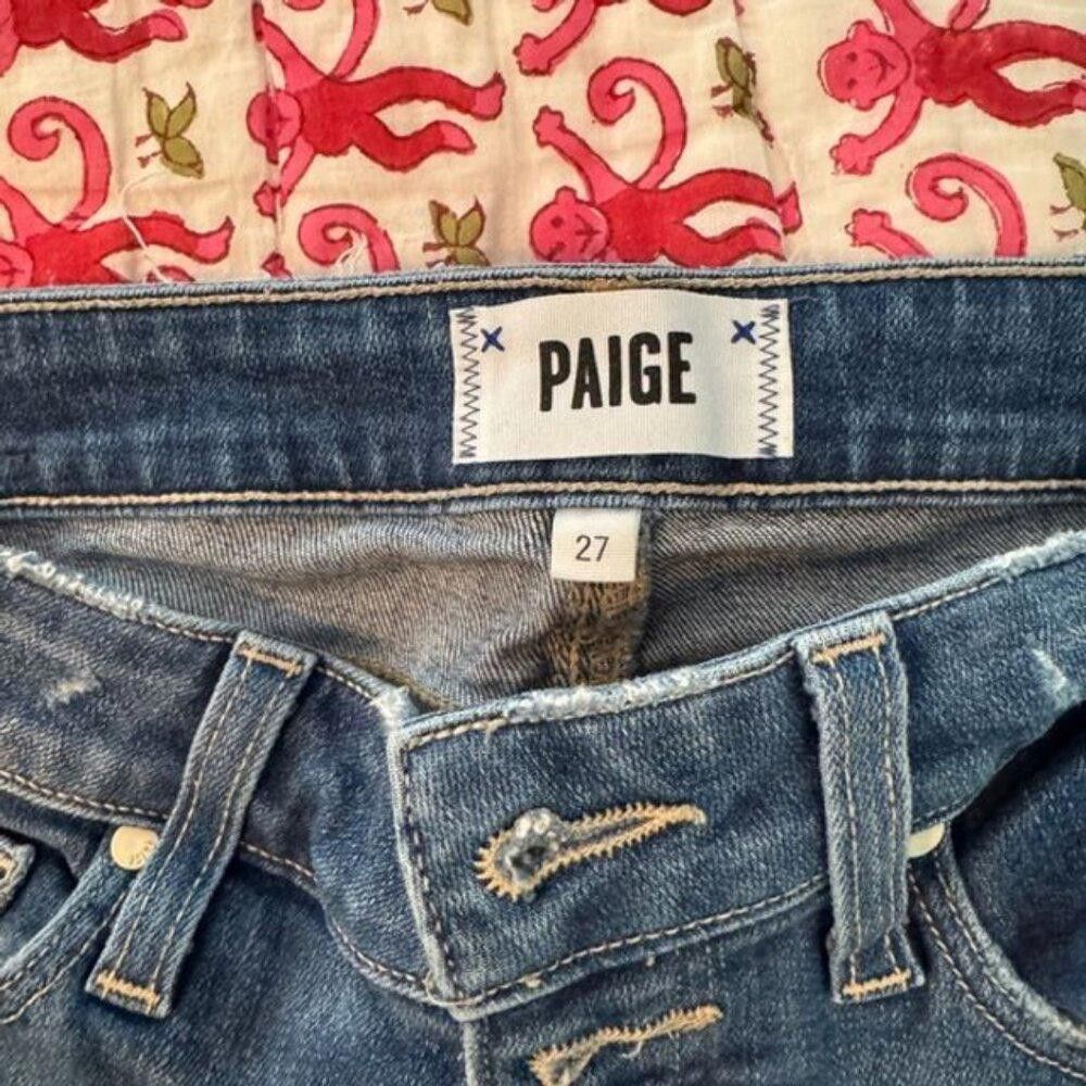 Paige Paige Jeans Dark Wash Frayed Hem Size 27" / US 4 / IT 40 - 6 Thumbnail