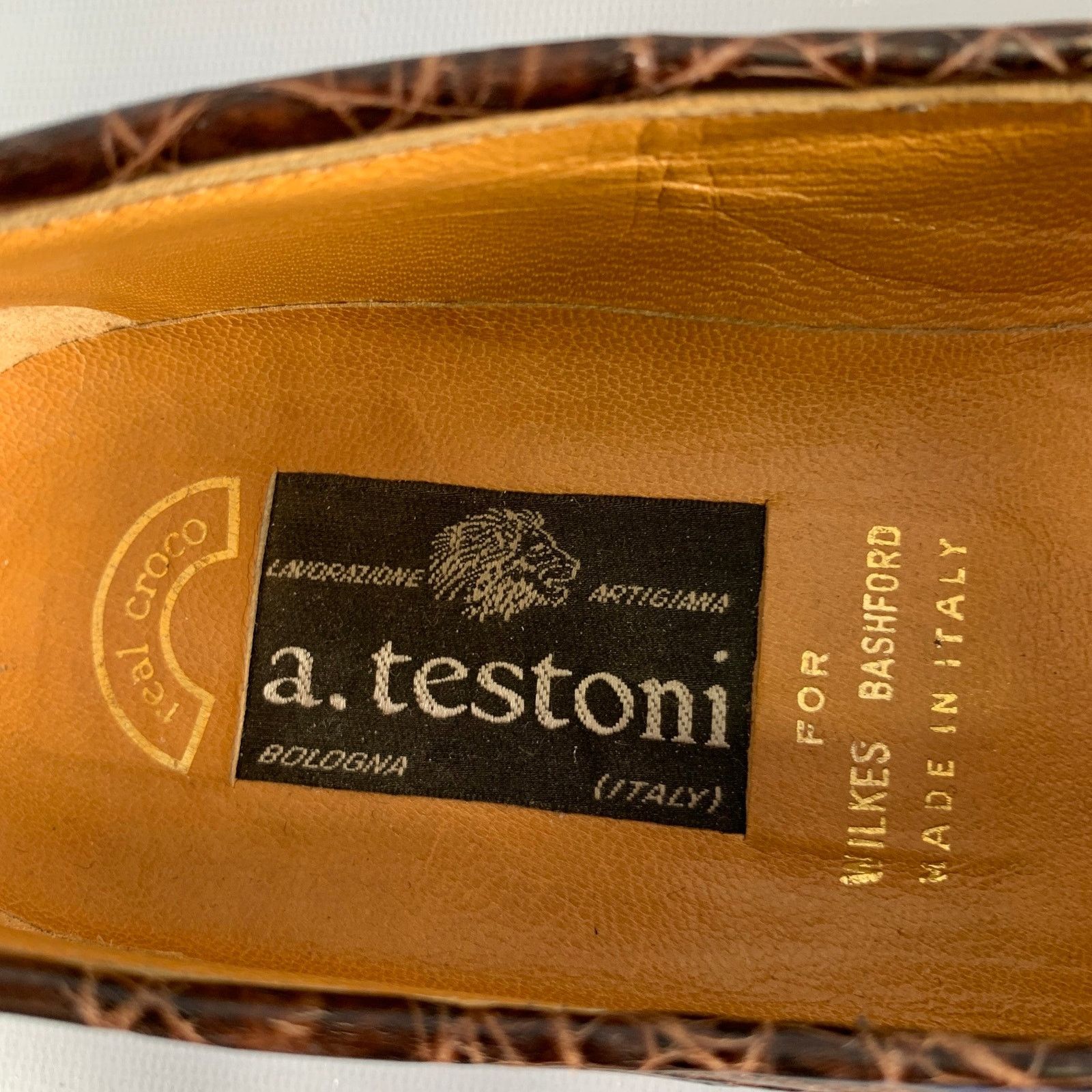 Testoni A.TESTONI Size 8.5 Brown Alligator Leather Moccasin Loafers Size US 8.5 / EU 41-42 - 7 Thumbnail