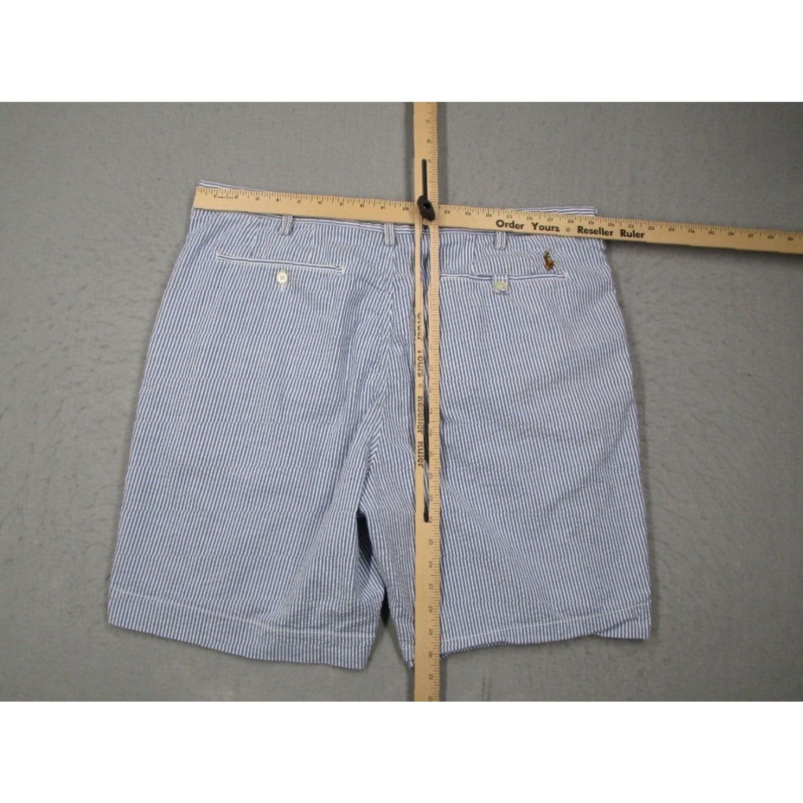 Polo Ralph Lauren VINTAGE Polo Ralph Lauren Shorts Mens 38 Blue Seersucker Stretch Classic Fit Pony Size US M / EU 48-50 / 2 - 6 Thumbnail