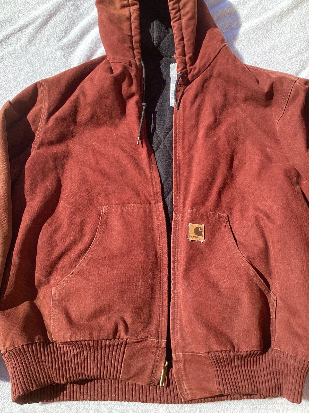 Carhartt Vtg Carhartt outerwear clay zipup hoodie coat quilted lining Size US XL / EU 56 / 4 - 2 Thumbnail