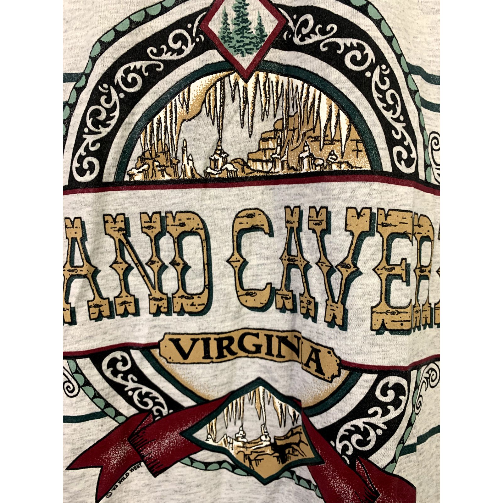 Jerzees Vintage Grand Caverns Shirt Virginia Test Print Tee VTG L Size US L / EU 52-54 / 3 - 5 Thumbnail