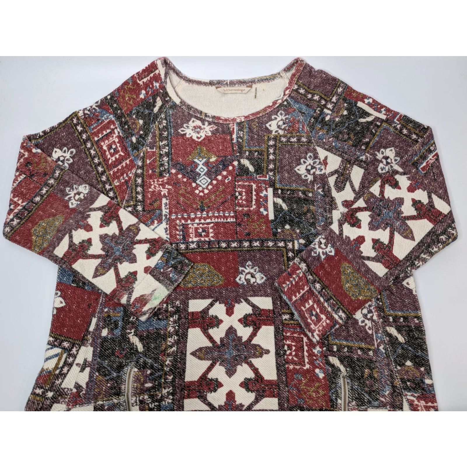 Soft Surroundings VINTAGE Soft Surroundings Rust Casablanca Pullover Sweater Abstract Boho Size Large Size L / US 10 / IT 46 - 2 Thumbnail